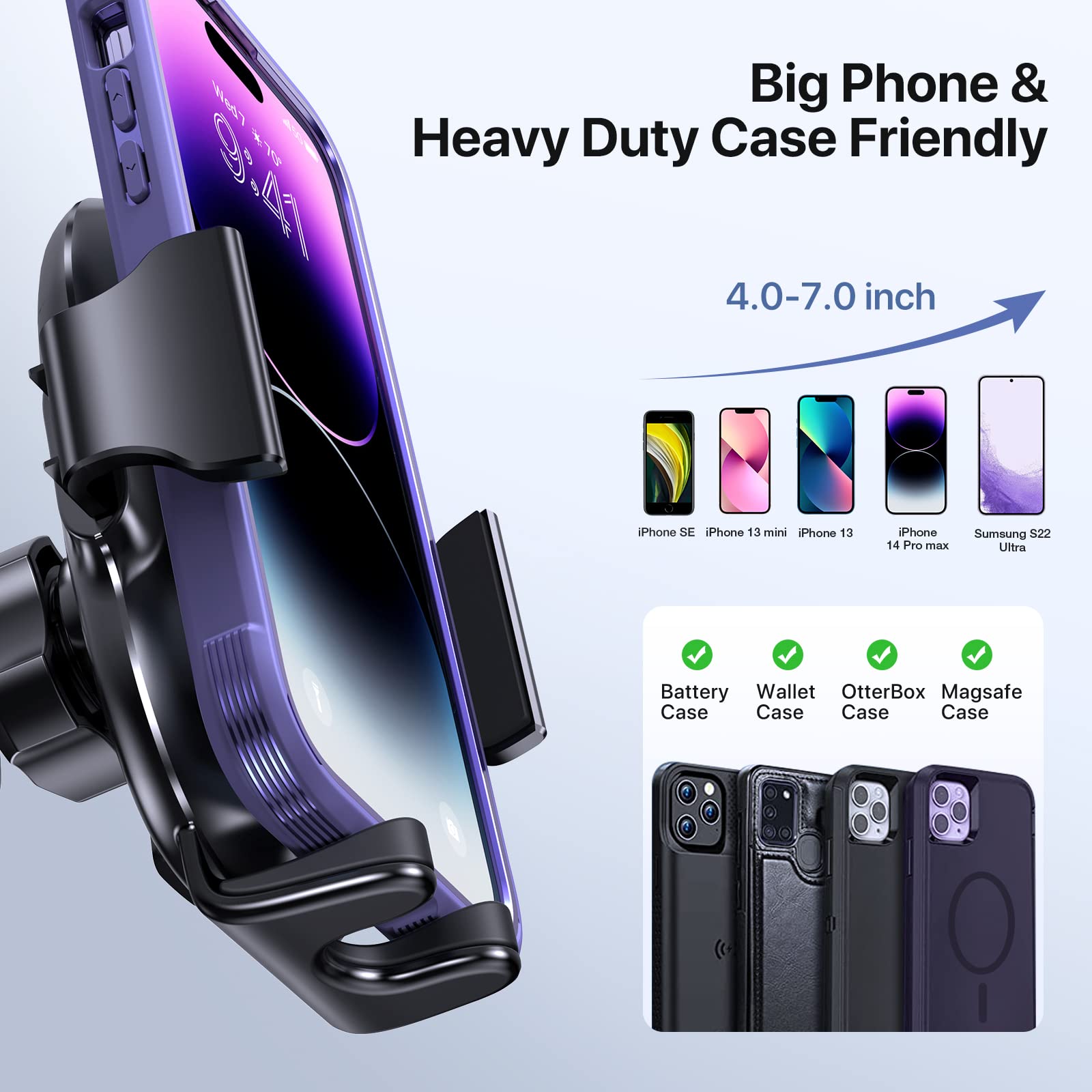 Miracase 3-In-1 Cell Phone Holders For Your Car, Universal Car Phone Holder Mount For Dashboard Air Vent Windshield Compatible With Iphone16 15 14 13 12 11 Pro Max Xs Xr X, Galaxy Stripe