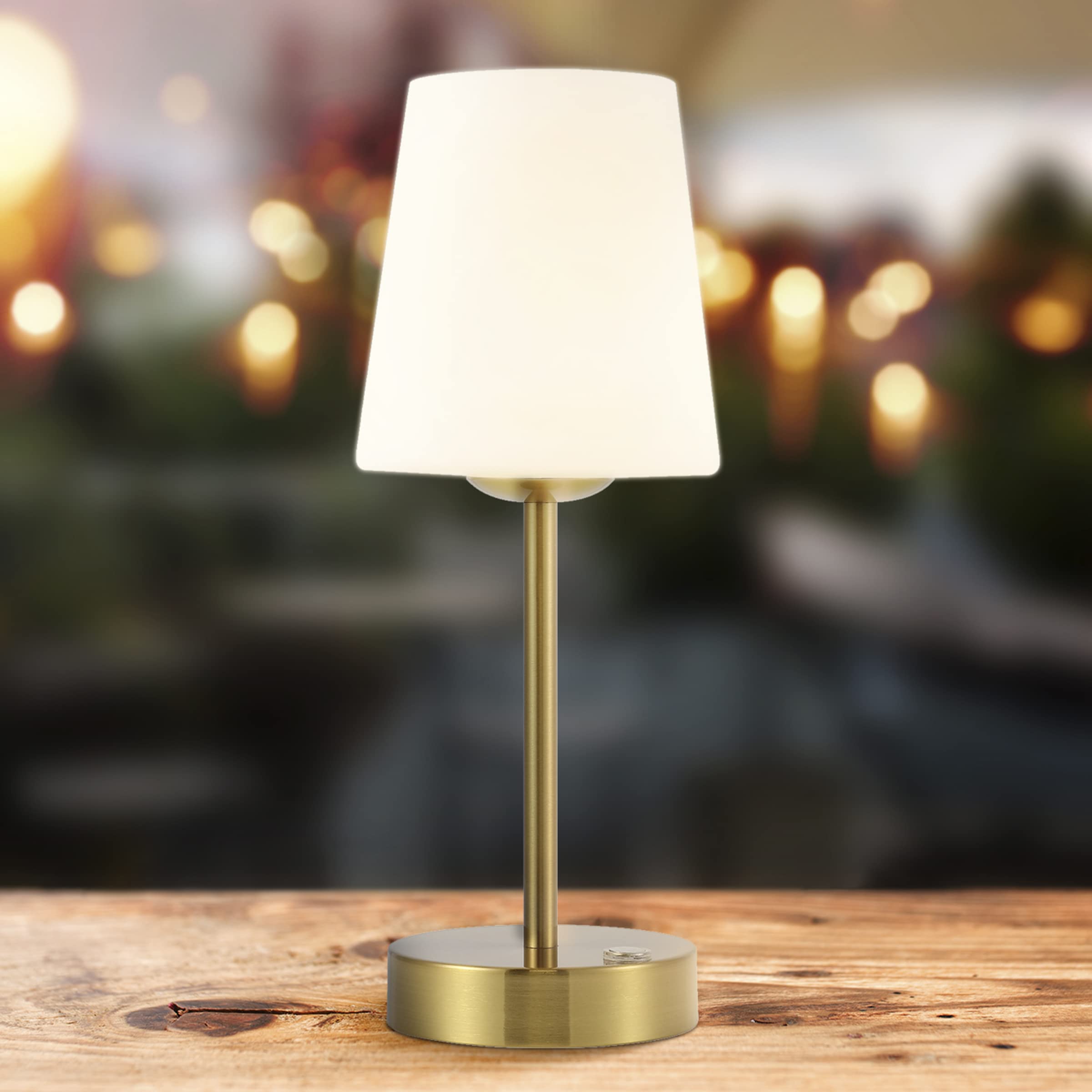 Jonathan Y Jyl7110C Carson 12.75" Modern Minimalist Iron Rechargeable Integrated Led Table Lamp Contemporary Bedside Desk Nightstand Lamp For Bedroom Living Room Office, Brass Gold/White