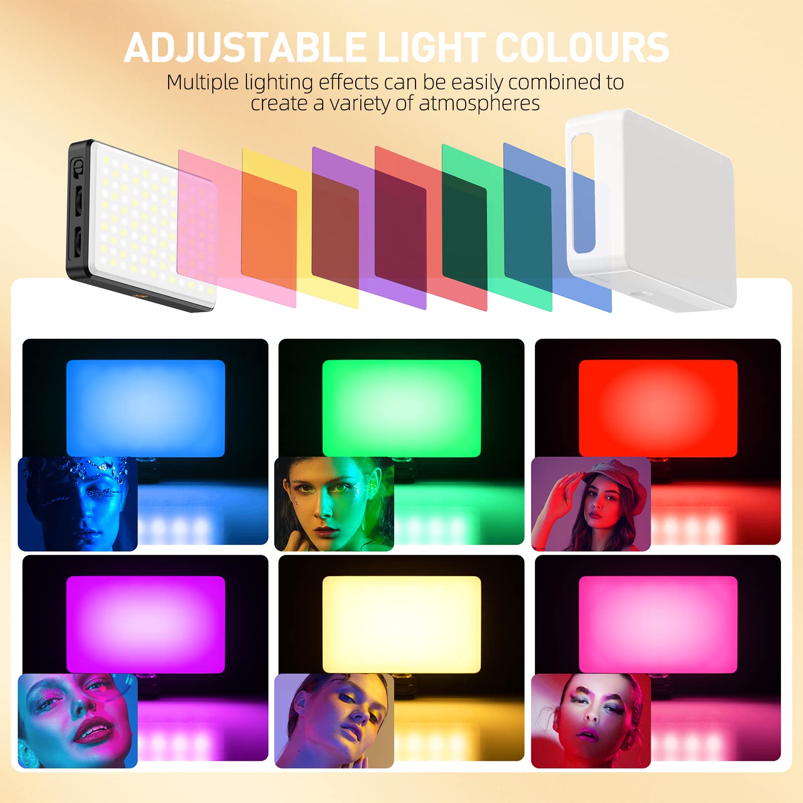 Meixitoy 120 Led Phone Light, Selfie Light For Iphone, 5000Mah Rechargeable Clip Video Light For Phone, Camera, Laptop, Ipad, Adjusted 3 Lights Modes For Selfie, Video Conference, Tiktok, Vlog (Black)