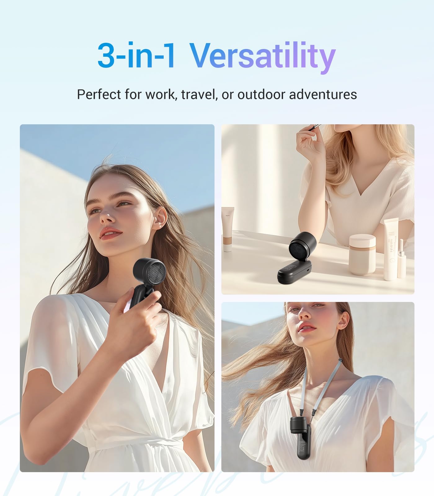 High-Speed Portable Handheld Turbo Fan, Usb Rechargeable Battery Powered, Small Portable Pocket Fan
