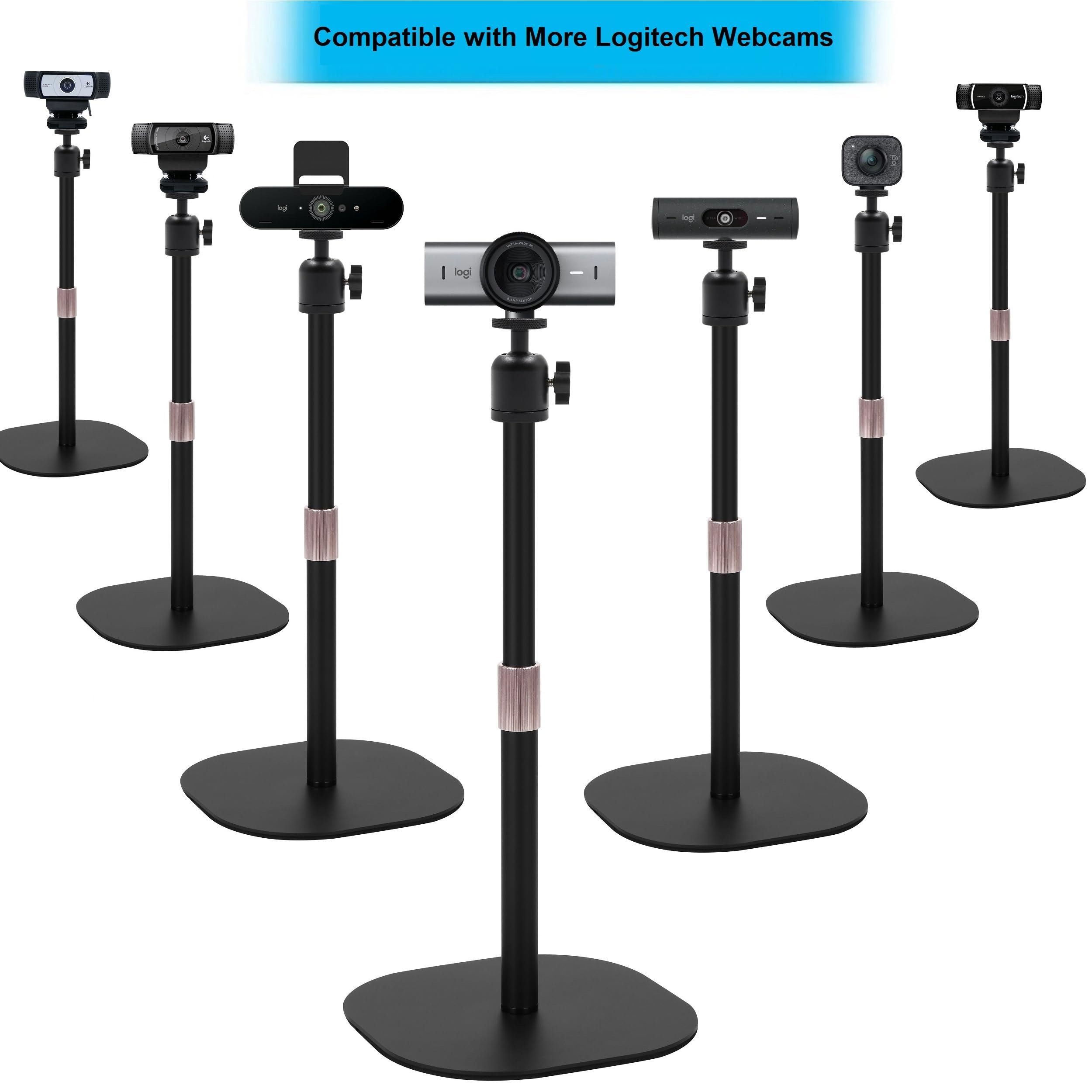 Acetaken Heavy-Duty Webcam Stand, Tabletop Webcam Tripod Holder Compatible With Logitech C920 C922 Streamcam C930 C925E Brio 4K,Brio 500 Webcams