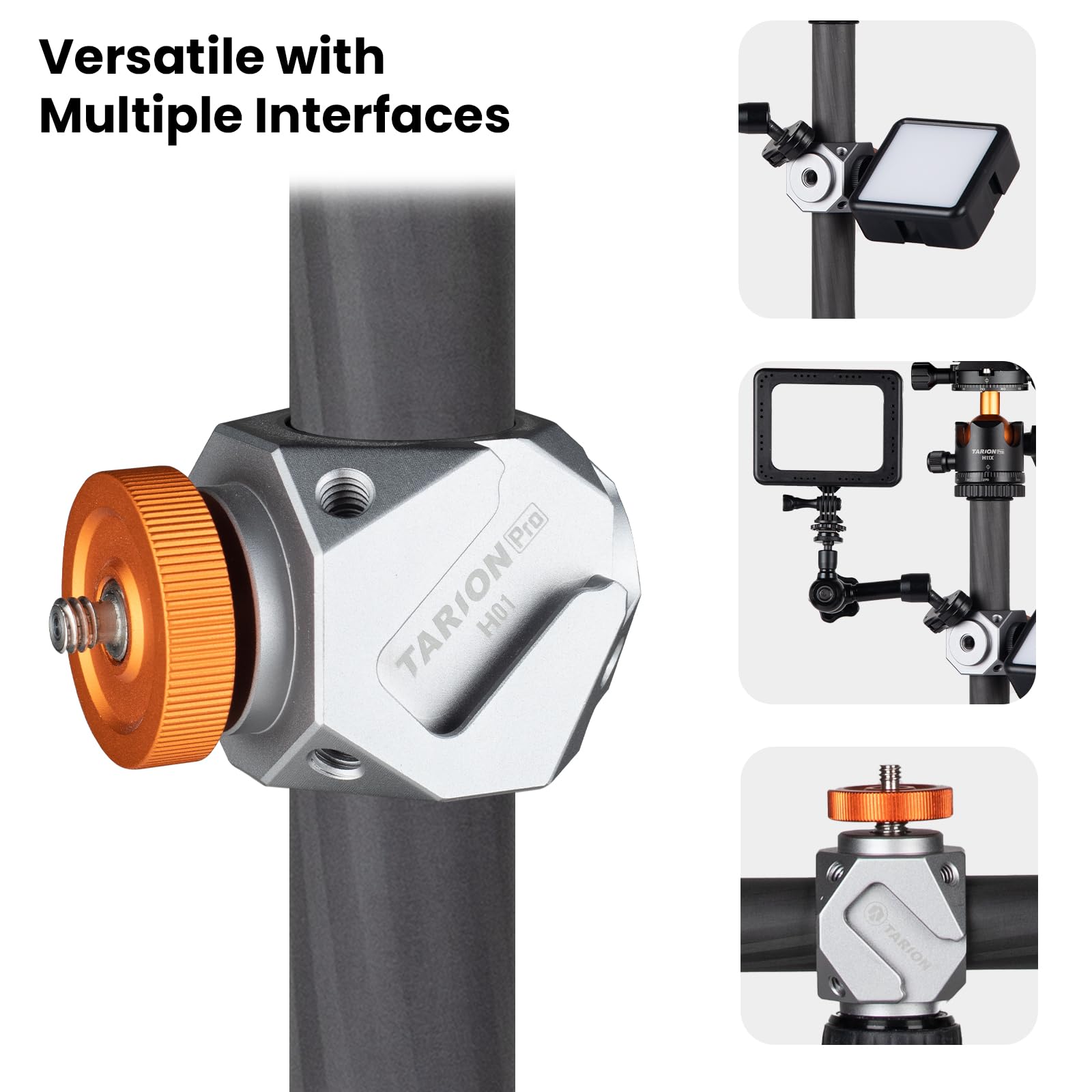 Tarion Cold Shoe Adapter For Tripod: Multifunctional Extension Bracket Rack With 1/4 Thread Holes Cold Shoe Mounts Universal 3/8 To 1/4 Screw Adapter For Camera Tripod Magic Arm Light Mc-H01