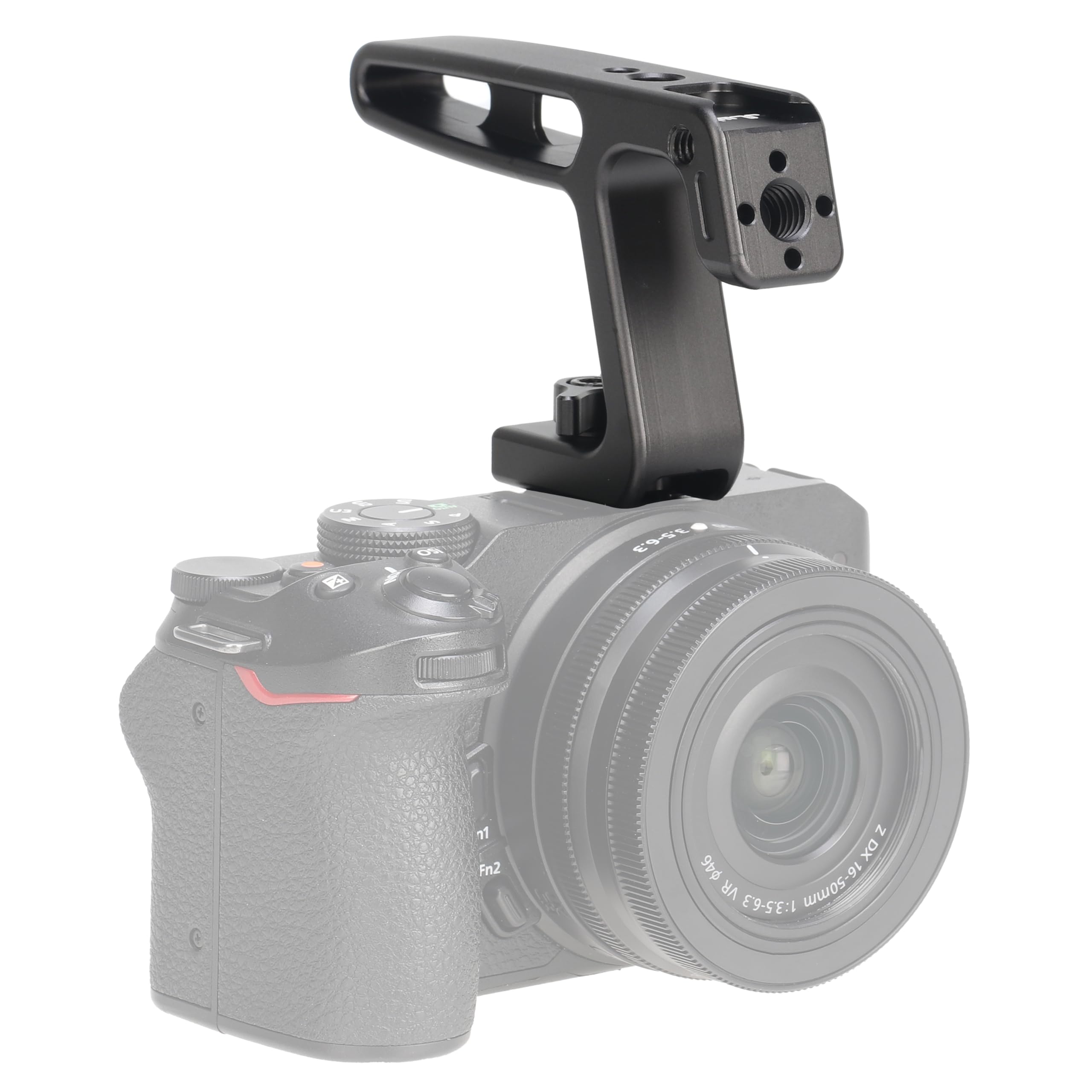 Focusfoto Mini Top Handle With Cold Shoe Mount For Lightweight Vlogging Cameras, Camera Cage Rig, Mini Top/Side Handle Grip With Cold Shoe Mount & 1/4"-20 & 3/8"-16 Locating Holes For Arri Type
