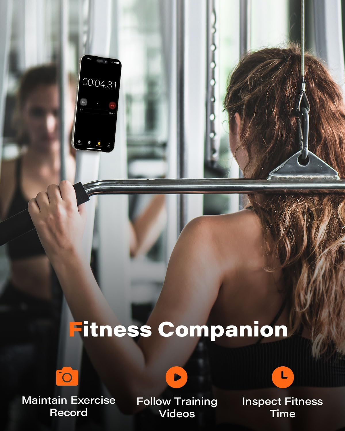 A2C Gym Fitness Phone Mount For Magsafe - 17 N52 Strong Magnets Stable And Secure Phone Mount With Adjustable Strap, Compatible With Gym Equipment, Stroller, Shopping Cart, Exercise Bikes