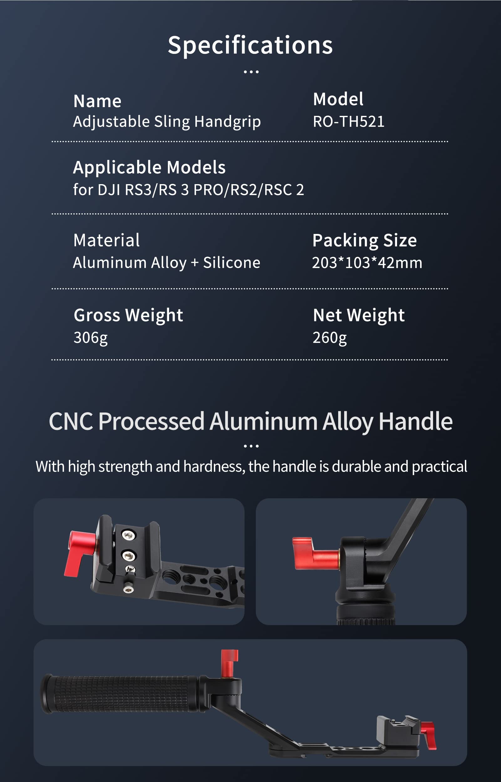 Wansupyin  Alloy Gimbal Hand-Held Pot Stabilizer For Dji Ronin Rs3/Rs 3 Pro/Rs 2 / Rsc 2