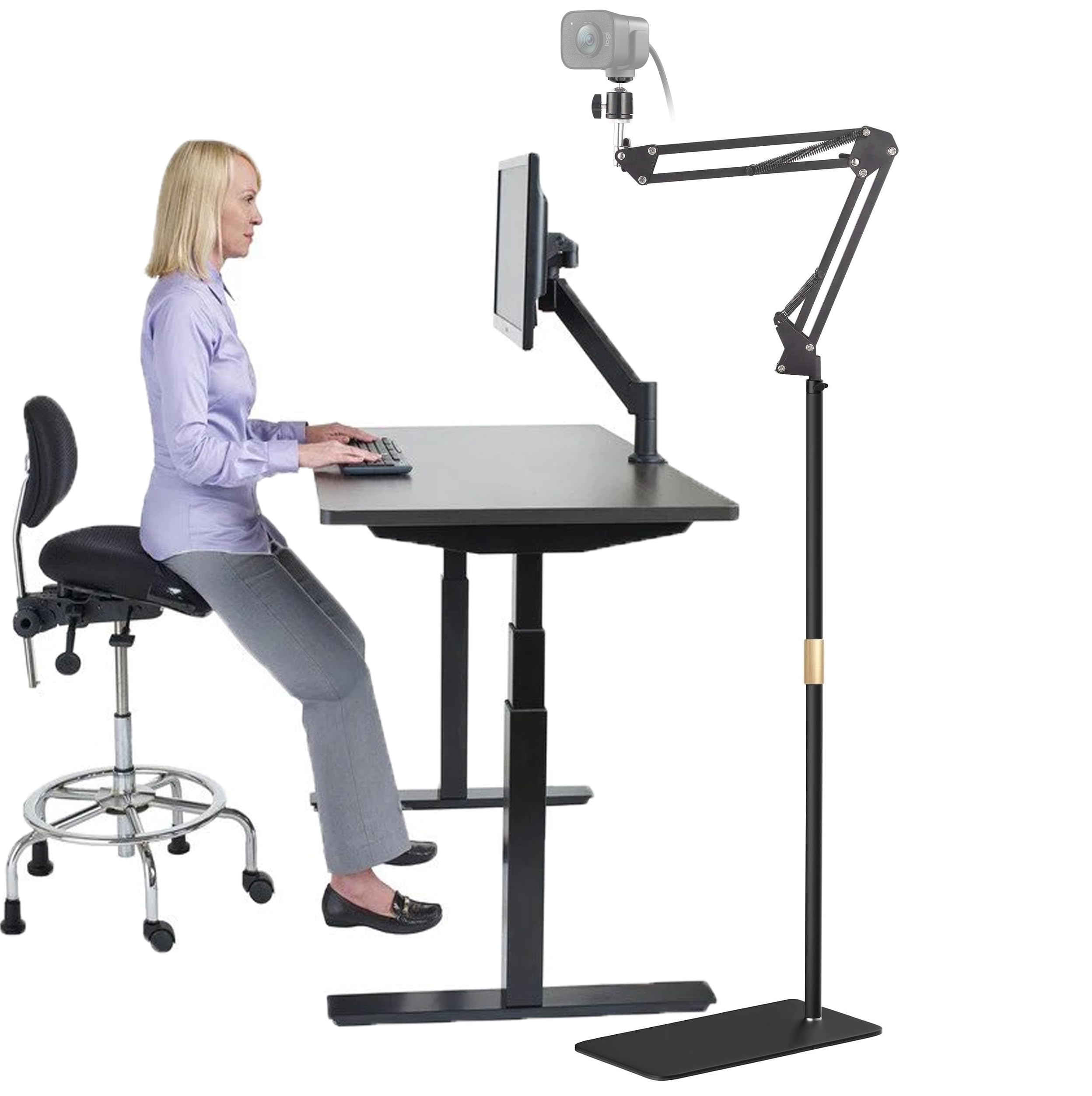 Acetaken Mx Brio 4K Webcam Floor Stand,70-Inch Telescopic Floor Holder With Webcam Magnetic Mount Compatible With Logitech Mx Brio 4K,Brio 4K,100,300,500,C270,C310 Webcams