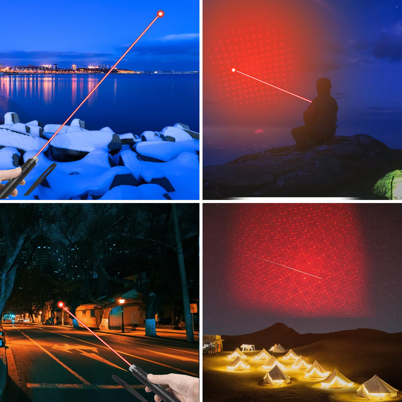 Beaboy Red Light Flashlight, High Power Long Range With Star Cap Adjustable Effect, Rechargeable Red Beam Light Flashlight For Outdoor Journeys, Presentations, Tv/Led/Lcd Screens, And Stargazing