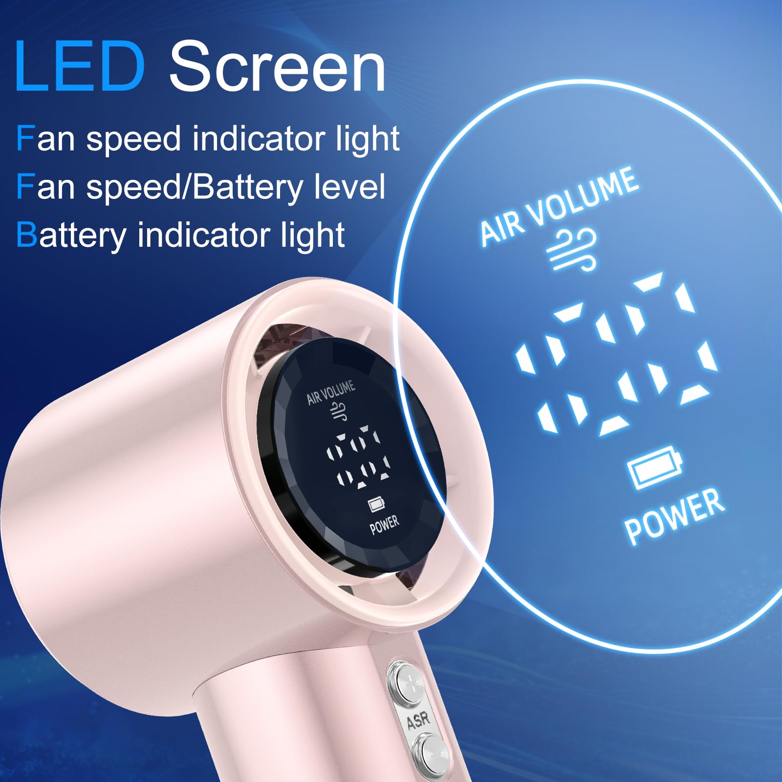 Portable Handheld Fan, Speed (1-100) Adjustable Turbo Personal, 4000Mah Battery Rechargeable Cooling