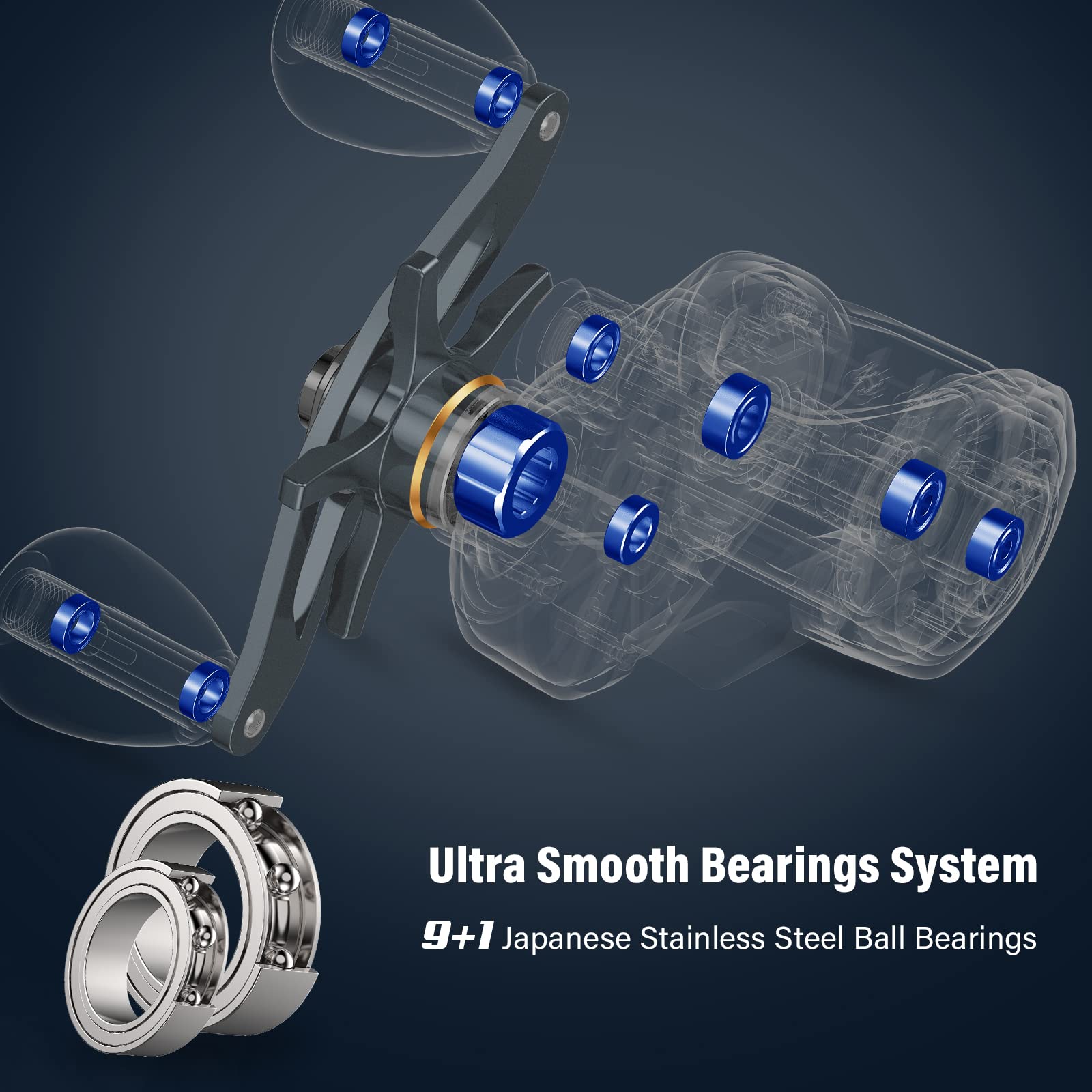Tempo Resolute Baitcaster Reels - Ultralight Fishing Reels 6.7Oz, Super Smooth 9+1 Bb With 20 Lbs Carbon Fiber Drag Baitcasting Reel Perfect For Catfish Blackfish Grass Carp