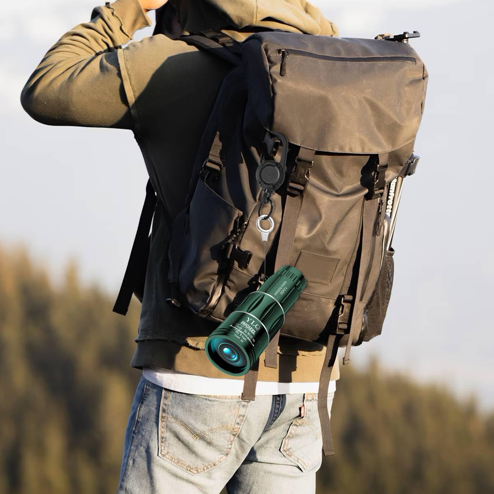 Ylq Monoculars For Adults High Powered,Monocular Telescope & Compact Monoscope For Bird Watching, Travel, Camping & Concerts