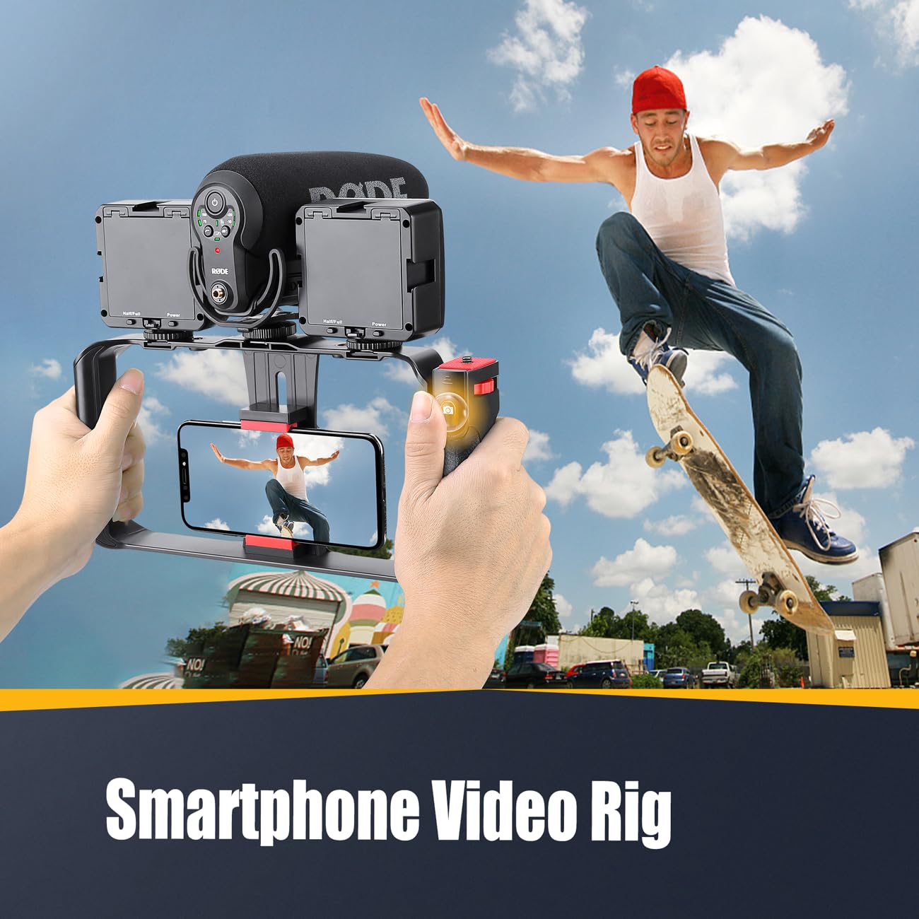 Zeadio Smartphone Camera Stabilizer, Portable Handle Grip Handheld Video Rig, Fits For All Camcorder, Camera, Action Camera, Dslr And All Iphone And Android Smartphones