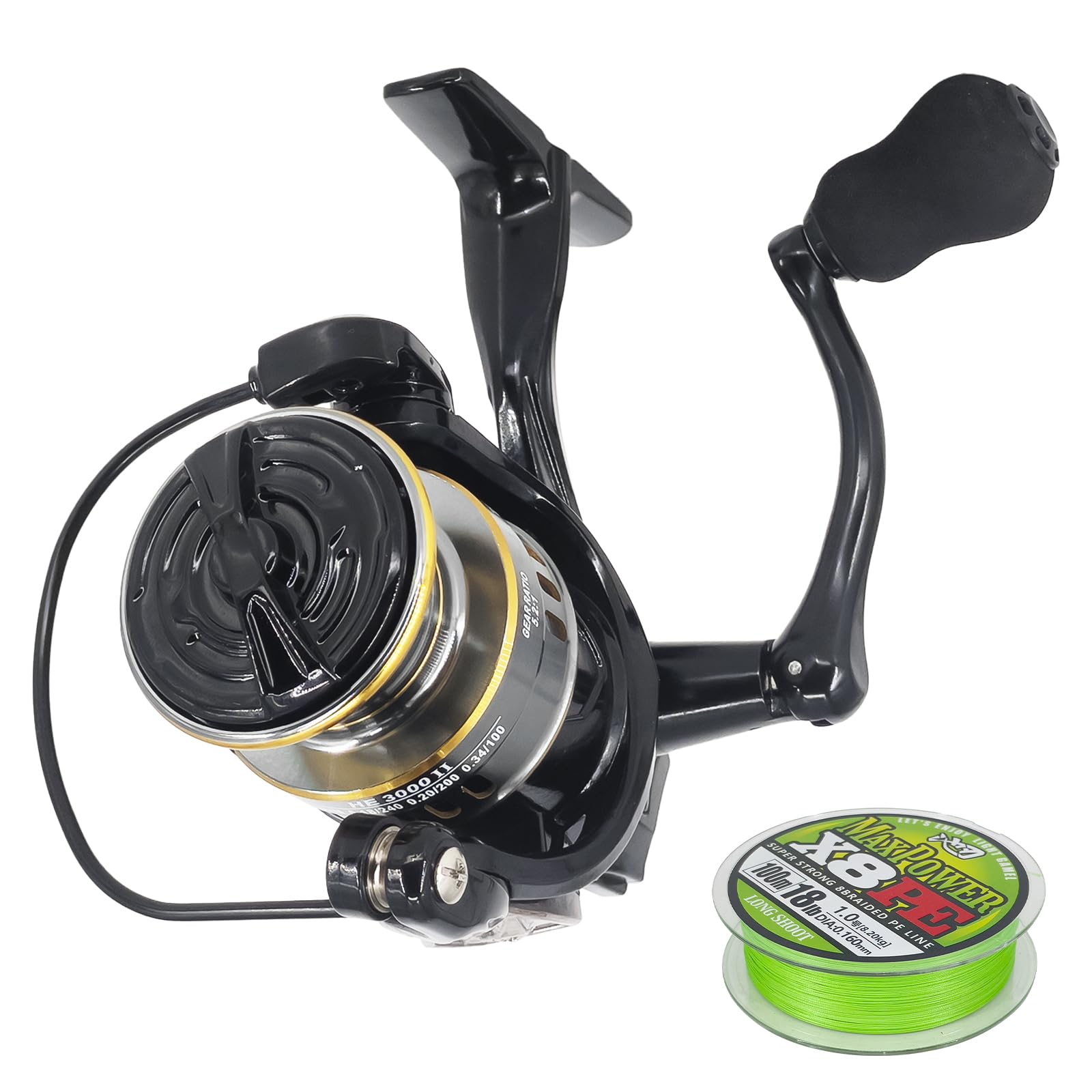 Gontsig 3000 Model Spinning Reel With 22Lb Drag, 12+1 Bearings Cnc Aluminum Handle For Saltwater/Freshwater Fishing