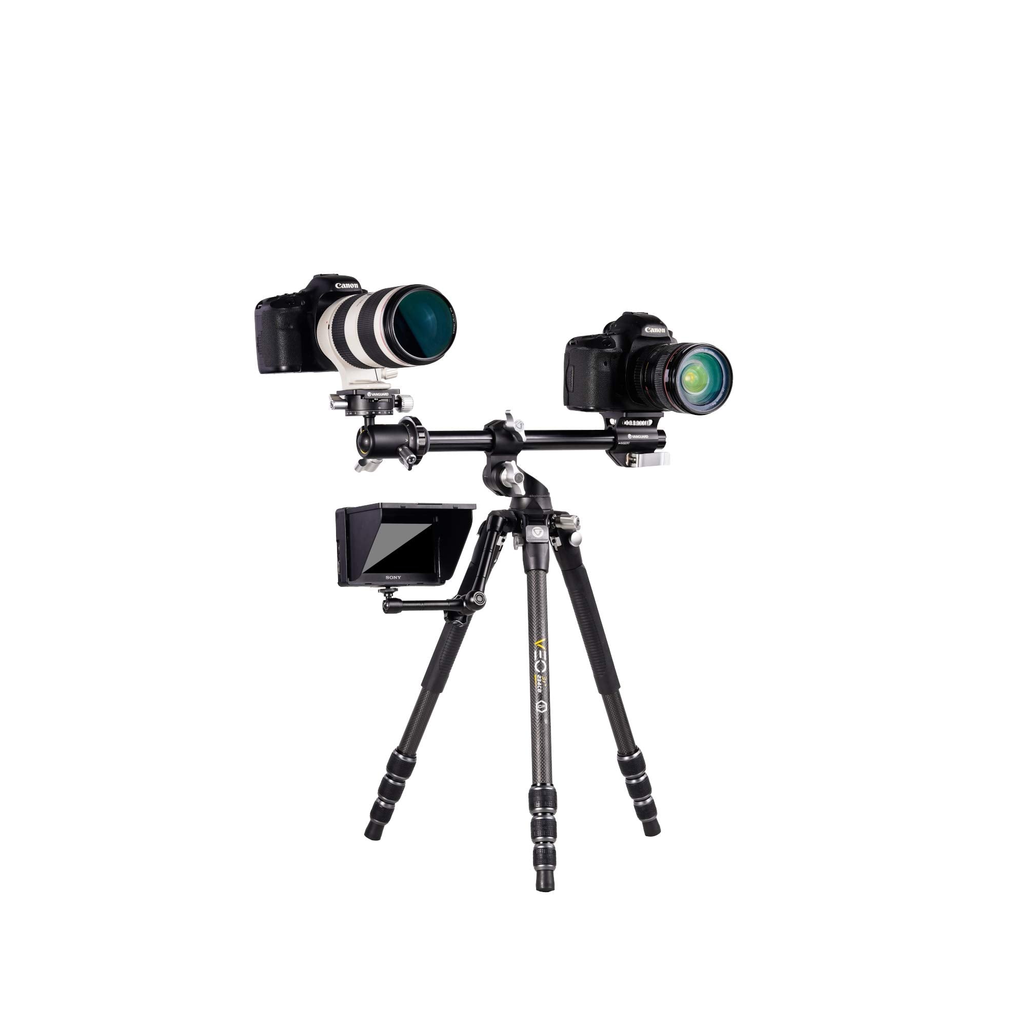 Vanguard Veo3T+264Cb Carbon Fiber Travel Tripod With Ball Head And Multi-Angle Center Column For Overhead Shots