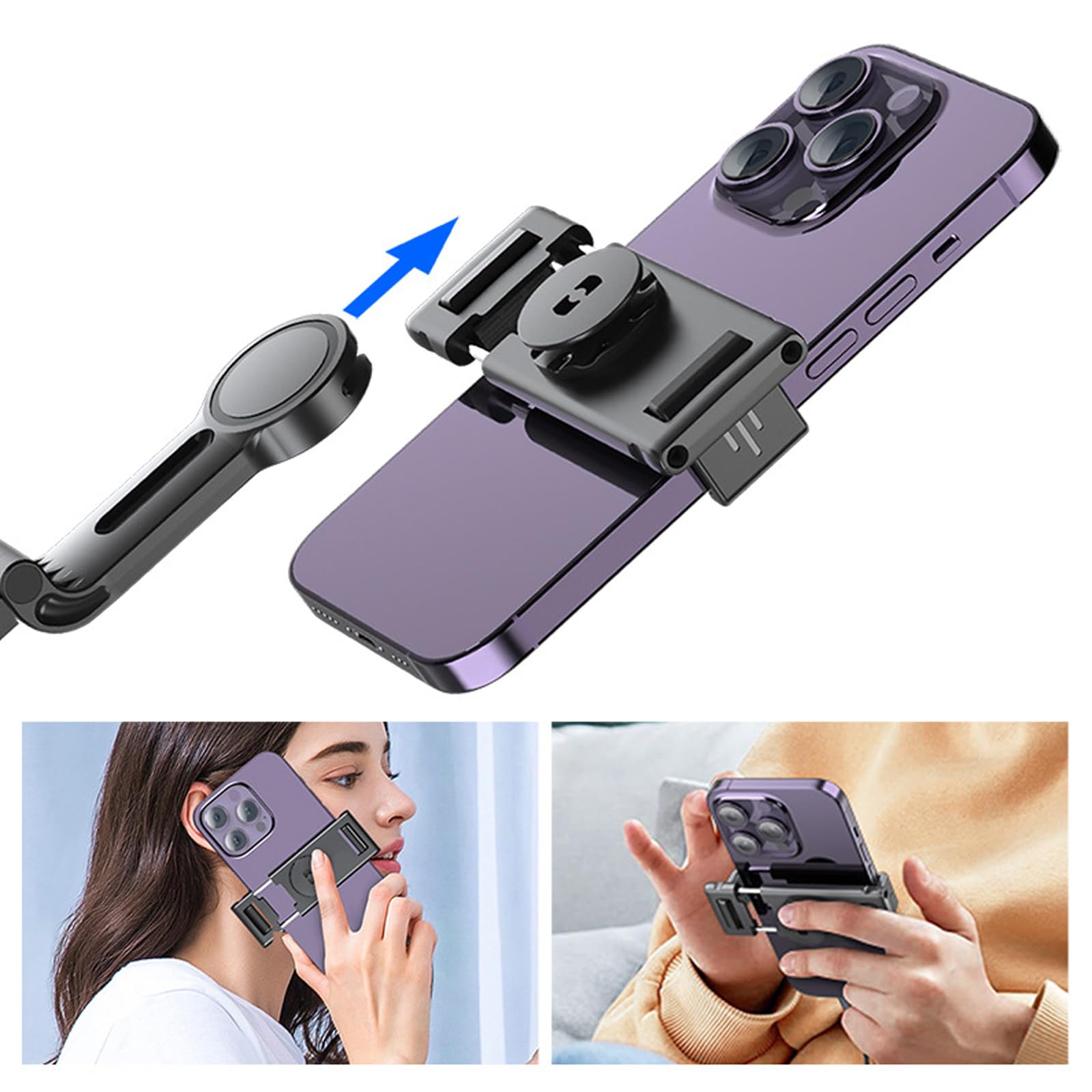 Obscurusly Auto Face Tracking Tripod,360°Rotation Phone Camera Mount Smart Shooting Holder With Remote Selfie Stick,No App,Gesture Control,With 2Pcs Led Light