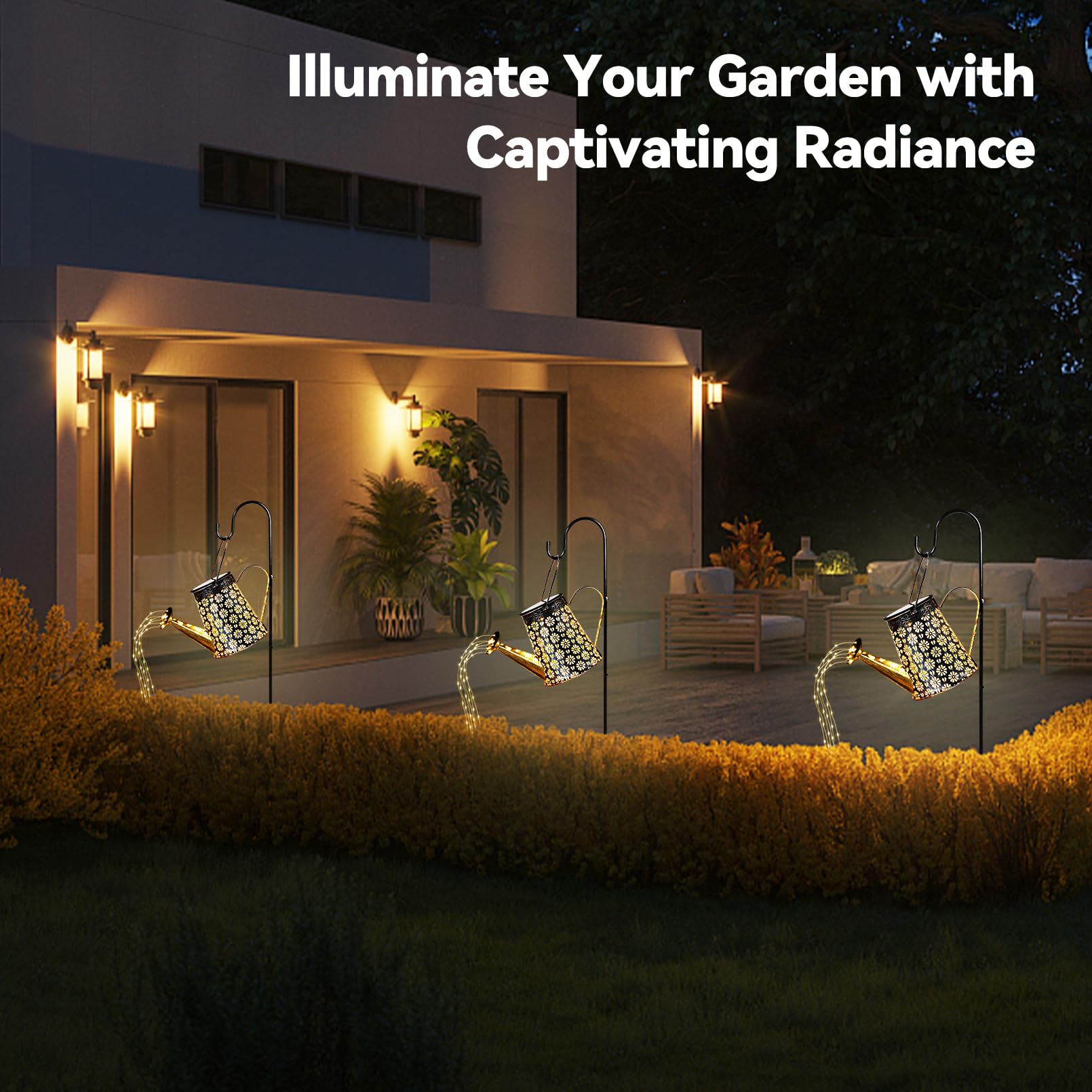 Tonitrui Solar Watering Can With Lights, 2Pack Solar Light Garden Decor For Outside, Pathway Walkway Patio Yard Outdoor Decoration Gift (Warm White 90Led)