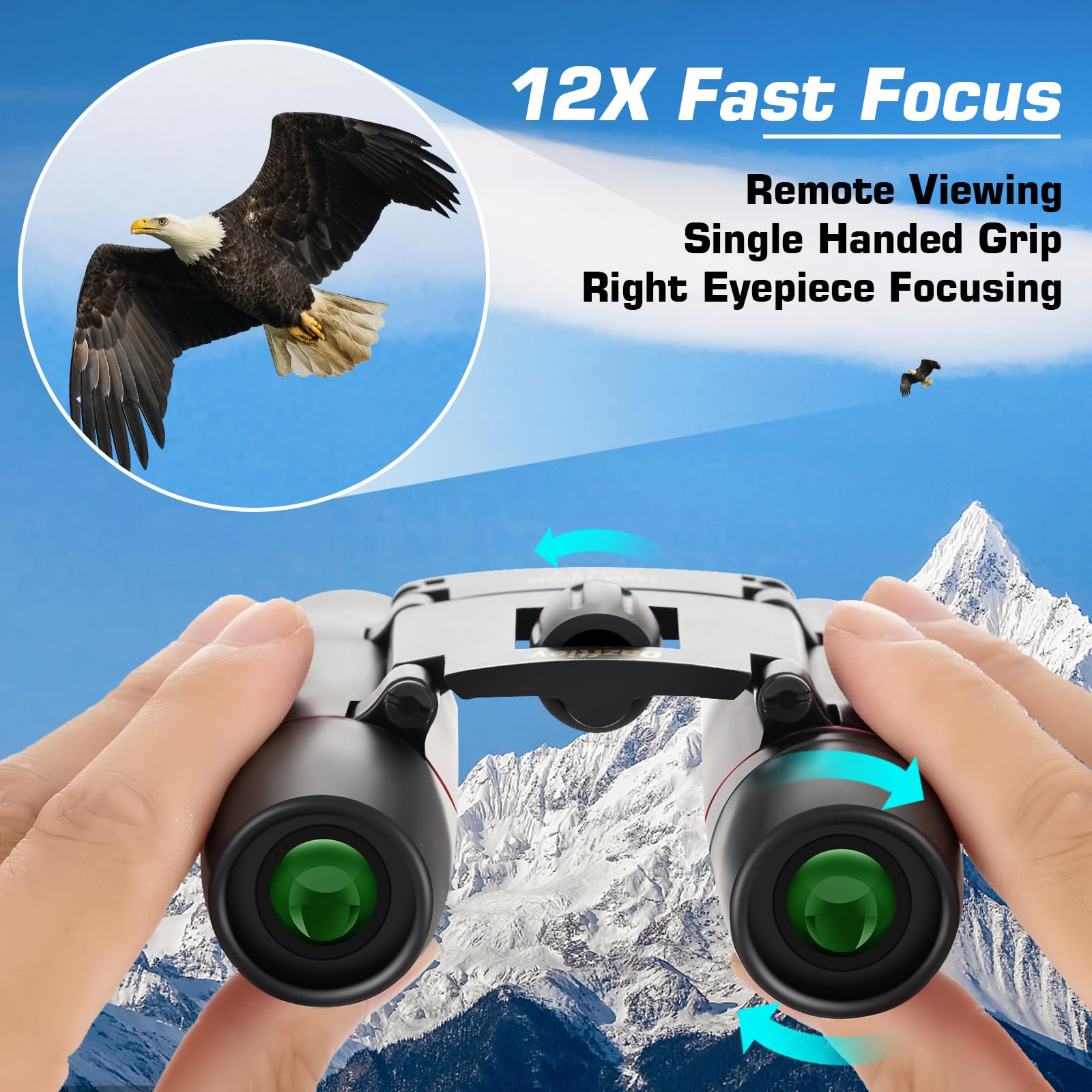 Dazftiey 12X25 Small Compact Binoculars For Adults & Kids - Mini Lightweight High Powered Binoculars With Clear Vision For Cruise Ship, Bird Watching, Travel, Opera Concert