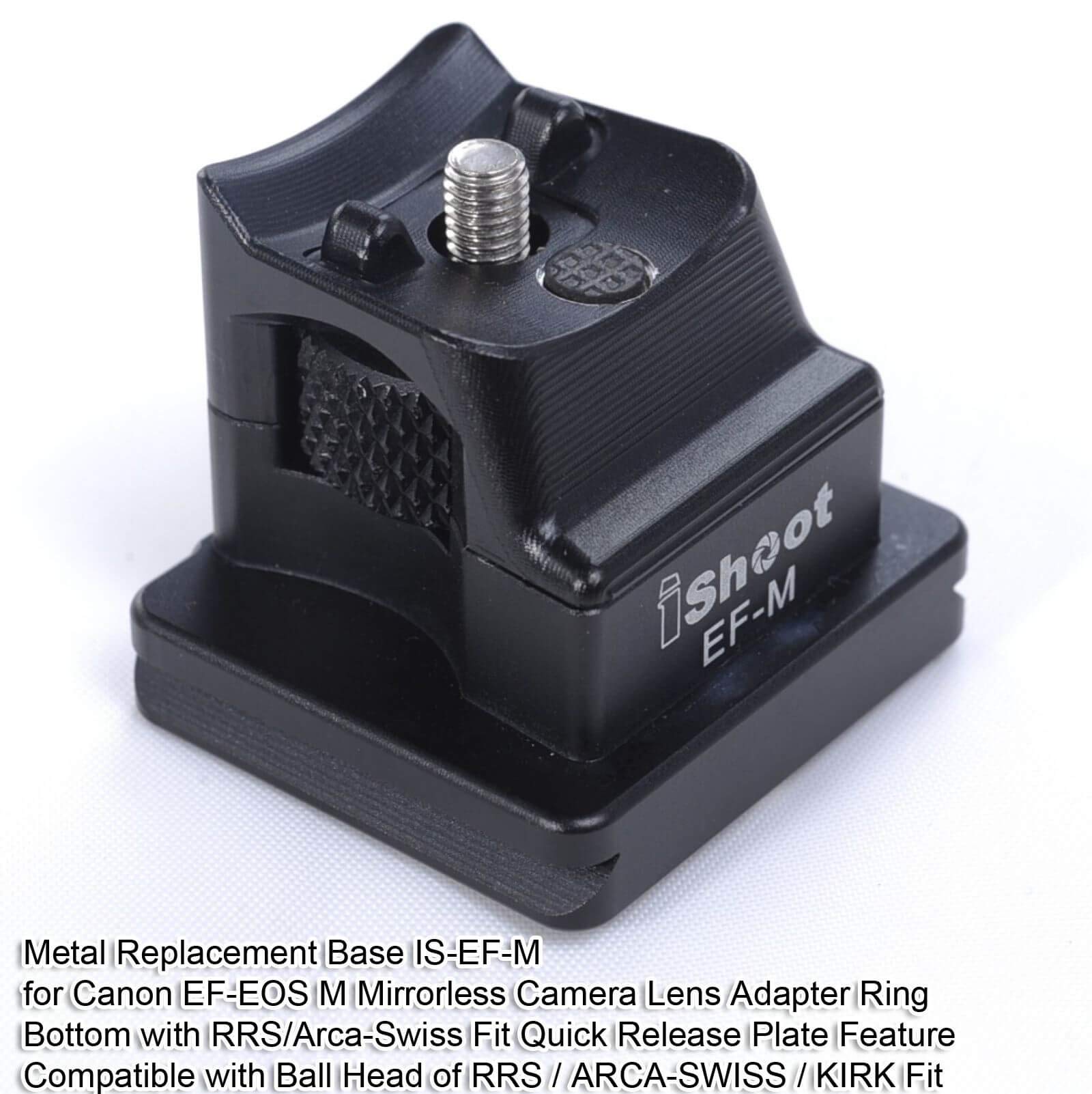 Ishoot Tripod Mount Ring Base Lens Collar Foot Replacement Stand For Canon Ef-Eos M Camera Eos-M Ef-S Lens Mount Adapter Ring, Bottom Is Quick Release Plate Compatible With Arca-Swiss Fit Ball Head