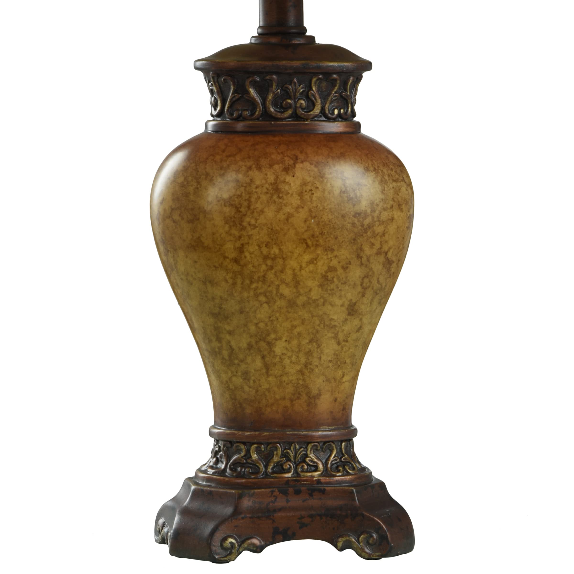 Collective Design Maximus Table Lamp - Bronze Finish - Ivory Shade With Bronze Trim And Soutache