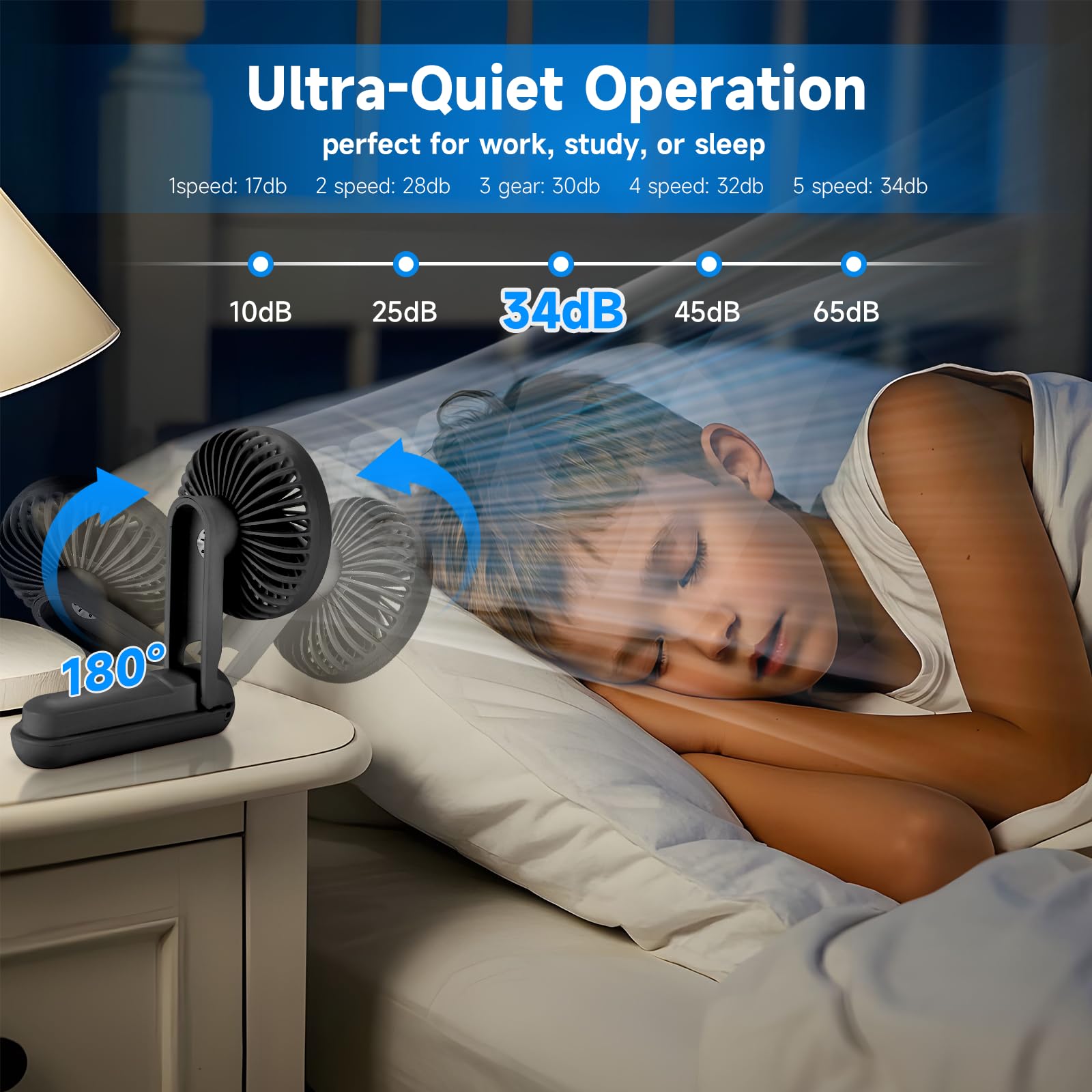 Portable Handheld Fan, 180° Foldable Personal Fan As Power Bank, Usb Rechargeable Mini Hand Fan