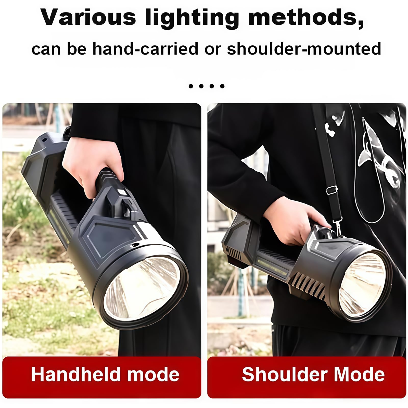 Bibifactory  German 1000000 Lumens Waterproof Spot Lights Handheld Large Searchlight, Repertoireof Flashlight, Super Bright Spotlight Flashlight, Super Bright Outdoor Searchlight (Large)