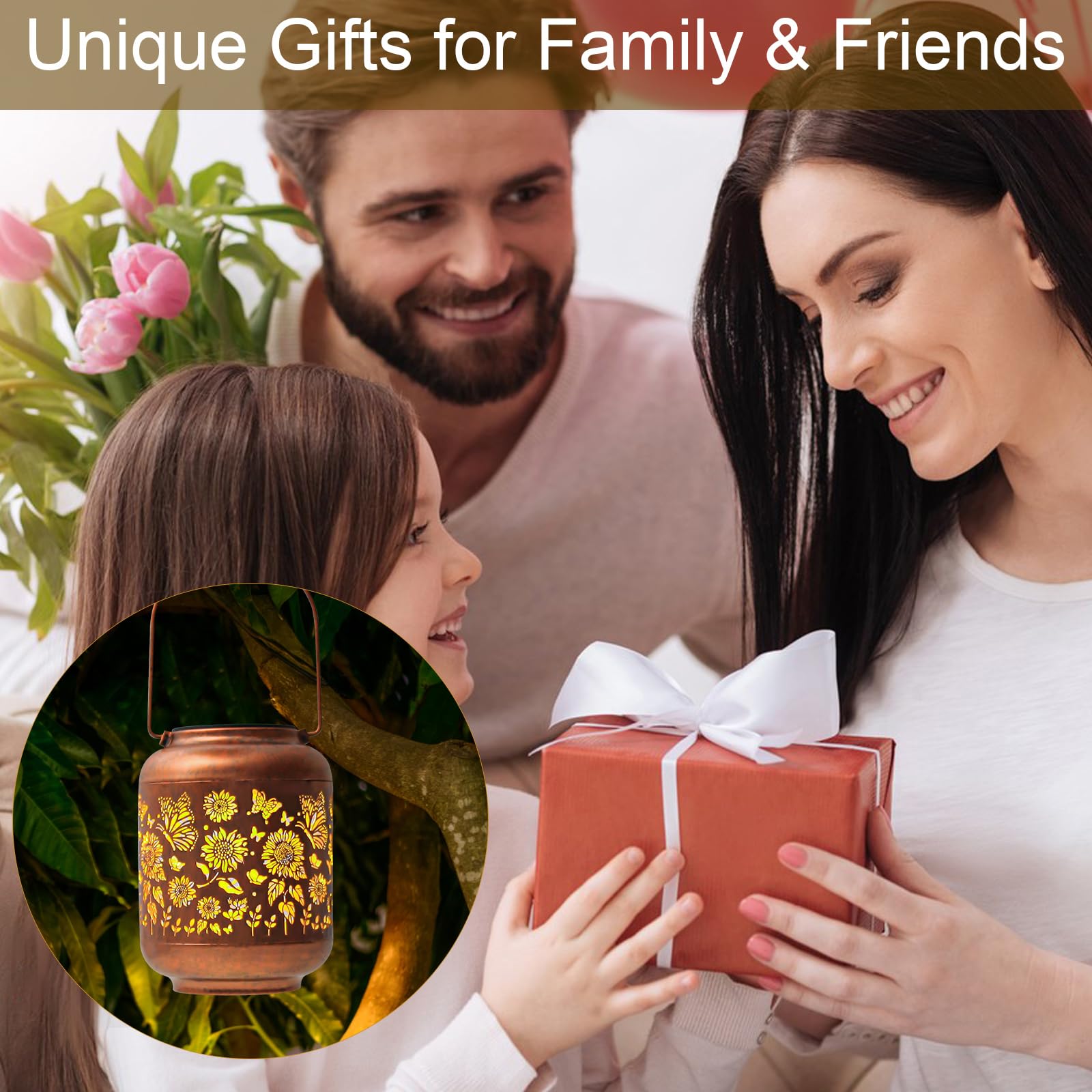 Kaioled Mothers Day  For Mom Birthday  For Women Grandma Solar Lanterns Outdoor Waterproof Butterfly Garden Decor Hanging Metal Lights Outside For Yard,Patio,Backyard,Porch