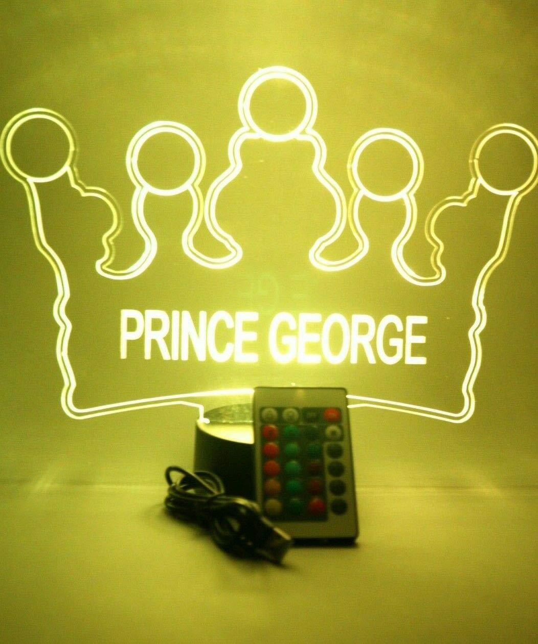 Mirror Mania Boy Prince Male King Crown Night Light Up Lamp Led Personalized Prince King And Name Engraved Table Lamp - It'S Wow, With Remote, 16 Color Options, Dimmer, Engraved, Great