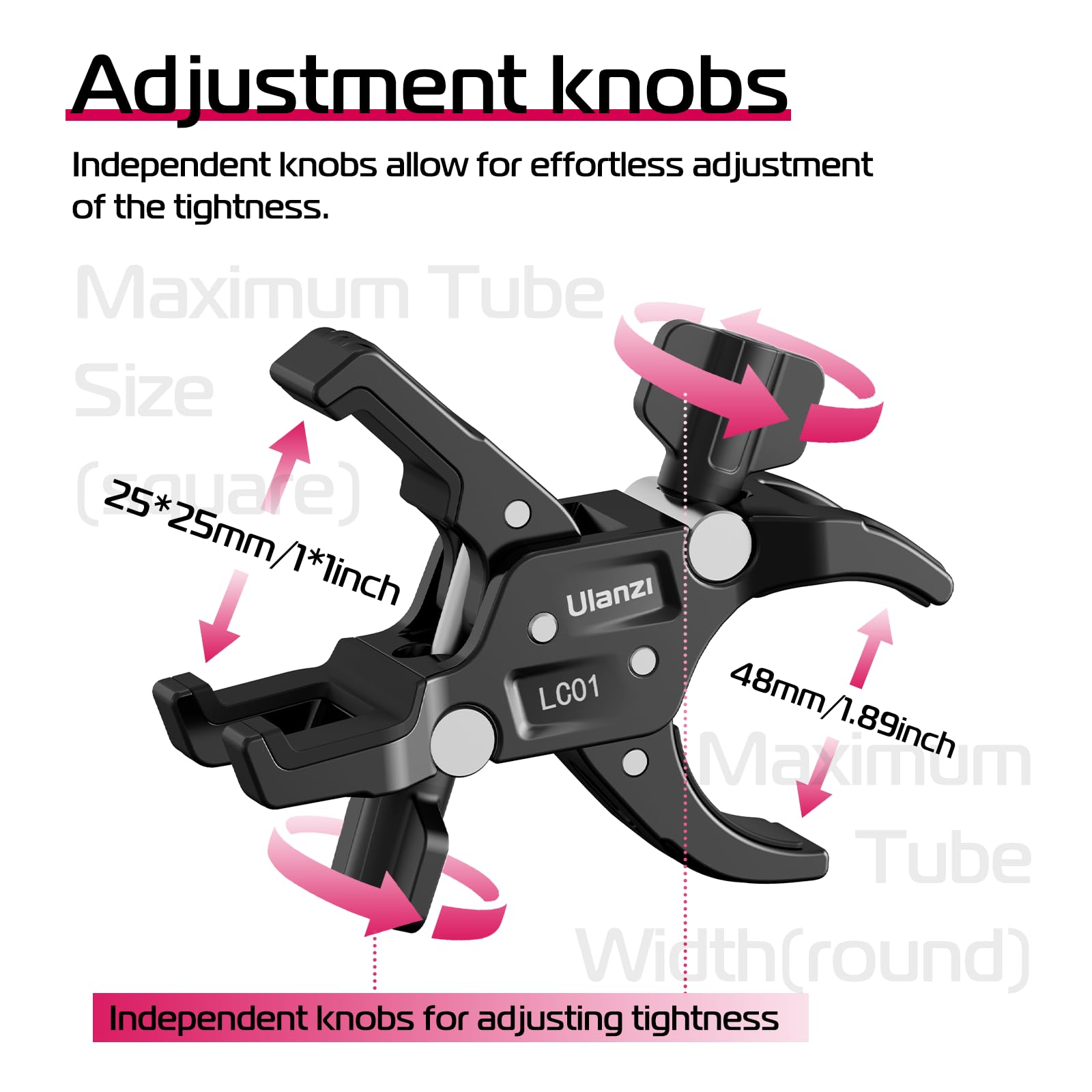 Ulanzi Super Clamp Mount For Light Stand Double Camera Clamp Mount Monitor Magic Arm Adapter Thread For Photo Studio, Photography Reflector, Cross Bars