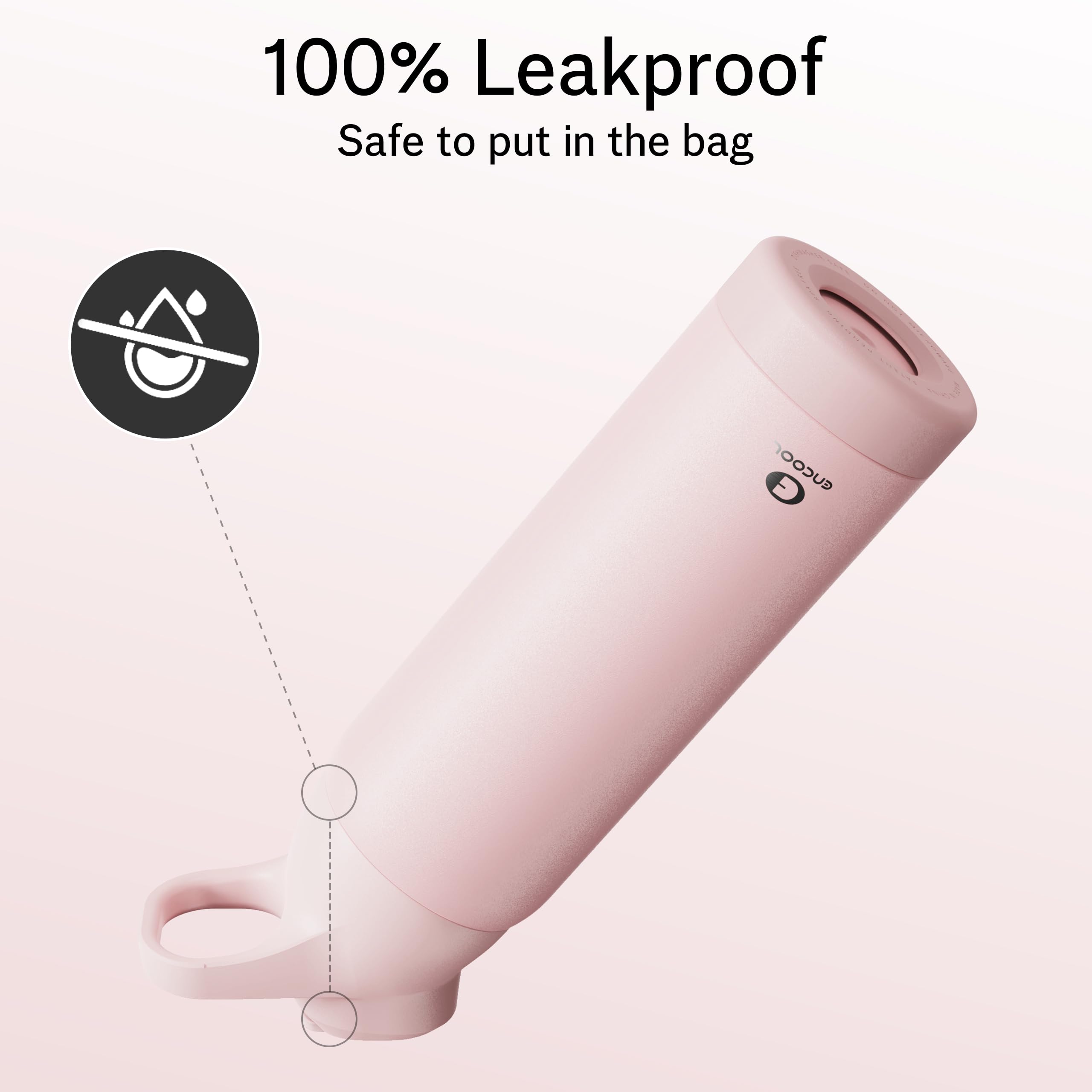 Insulated Water Bottle With Straw - Encool Stainless Steel Water Bottle, Reusable Leakproof