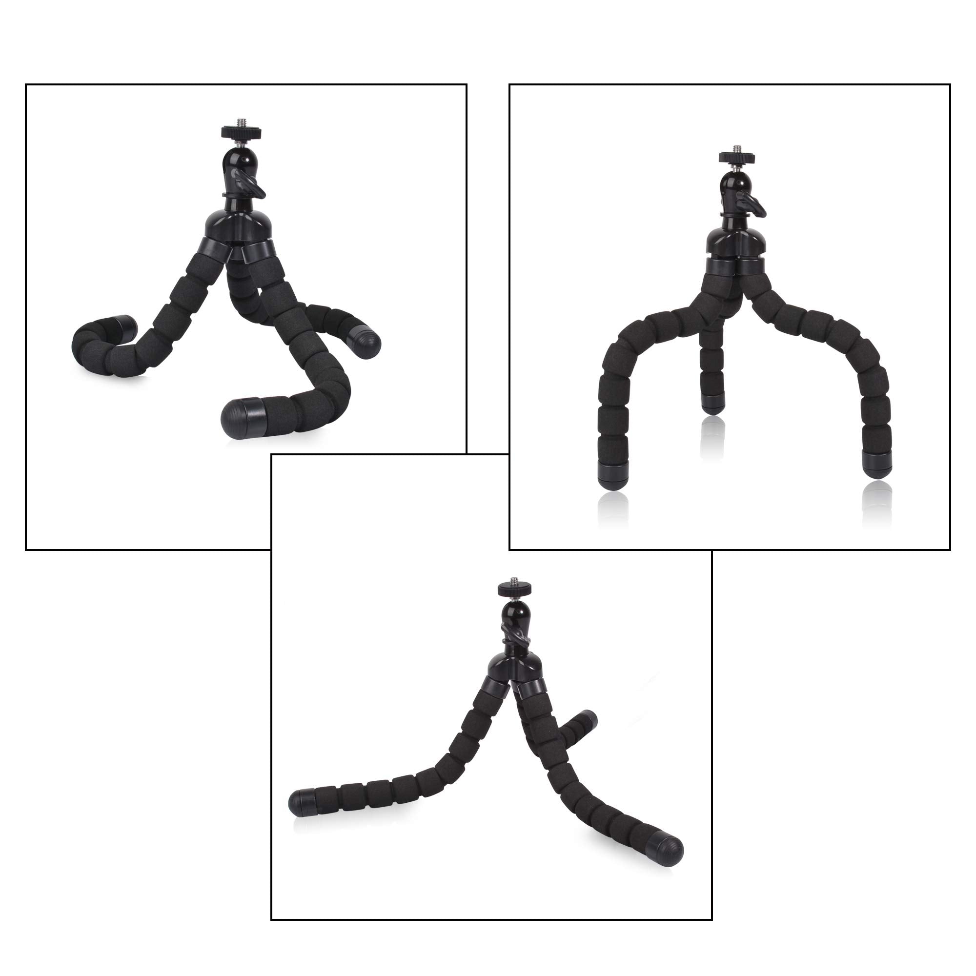 Ruittos Phone Mini Tripod, Premium Flexible Mobile Phone Tripod Stand Compatible With Iphone Samsung Go Pro, Small Digital Camera, Black