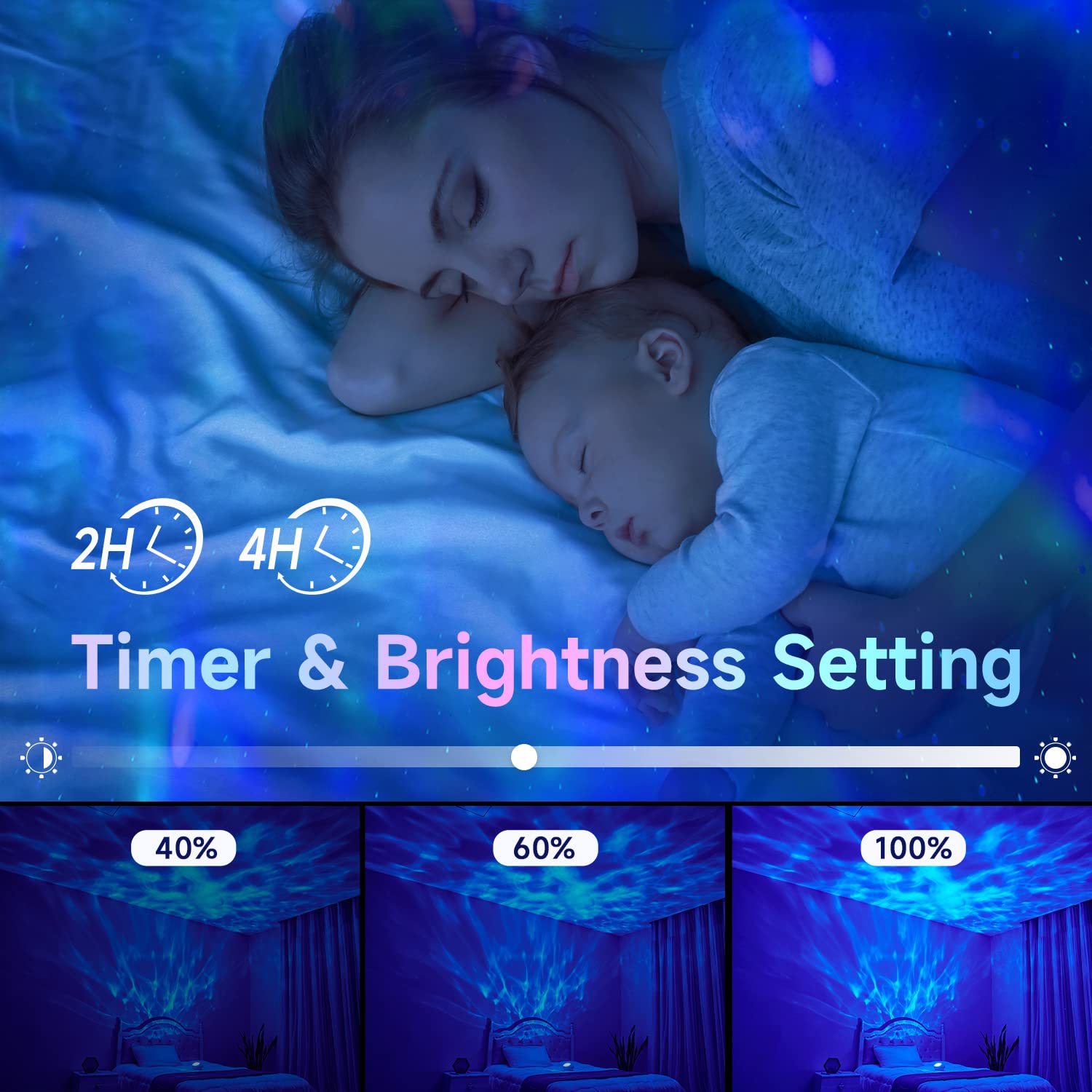 Mubarek Galaxy Projector Skylight, 24 Light Modes Room Light Projector, White Noise Sky Light Projector, Bluetooth Speaker Room Projector Lights For Bedroom Decor Aesthetic, Remote Timer Galaxy Light