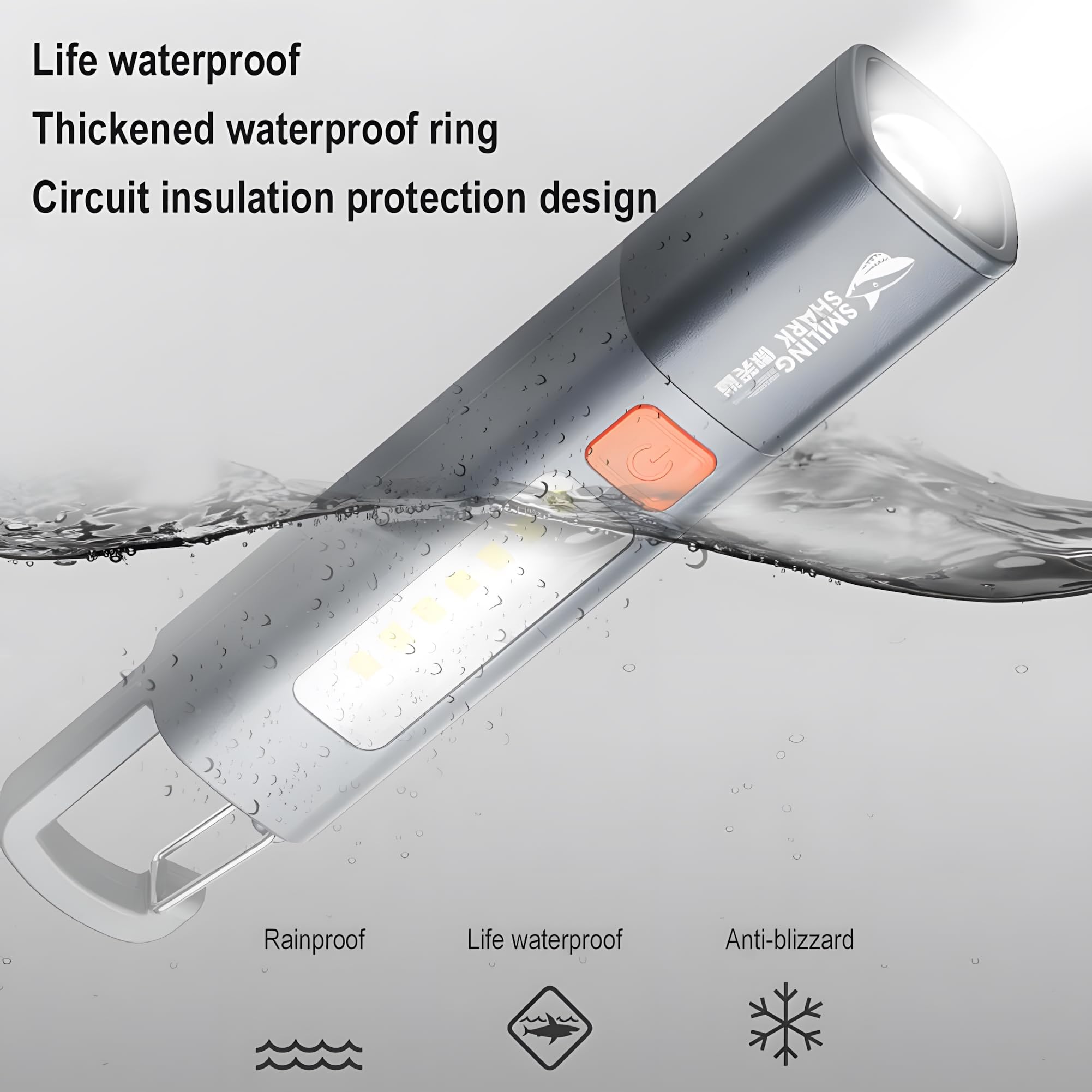 Dubom 1200Mah Portable Torch Led Work Light, Cob Side G1 Flash Light, 3 Modes Zoomable Focus White Waterproof Powerful Super Bright Edc, Outdoor Emergency, Mini-Rechargeable, Camping Flashlight (1, Gray)