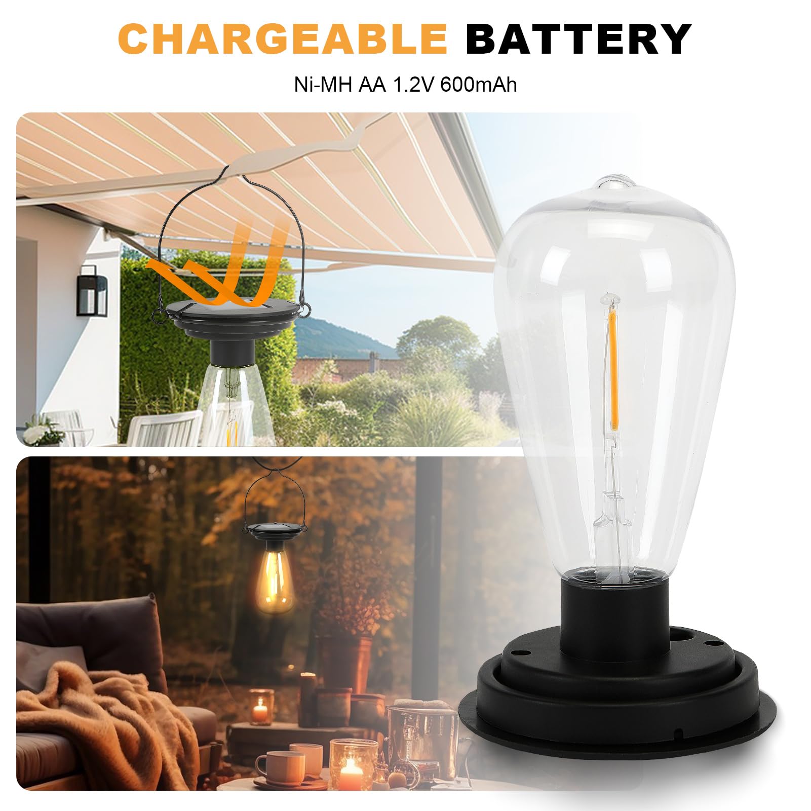 Jkimk Replacement Solar Light Tops-Solar Light Bulbs For Outside-Solar Lanterns Outdoor Waterproof 1 Pack,One Thing, Three Uses, Multifunctional Size Conversion Or Personalized Hanging