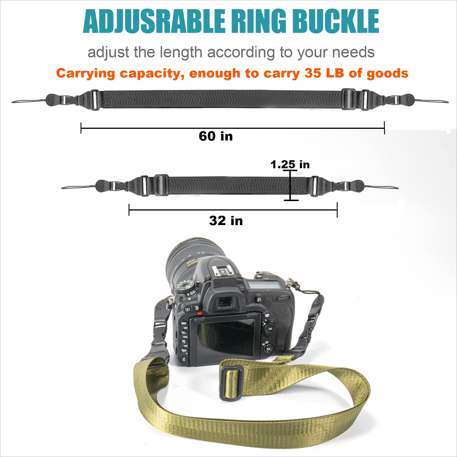 Qbily Ipad Shoulder Strap 3-Piece Set, Adjustable 32-60 In Tablet Shoulder Strap, Ipad Tablet Neck Strap For Ipad, Laptop, Binoculars, Camera & Tablet Etc - 3 Colors Green, Black, Grey