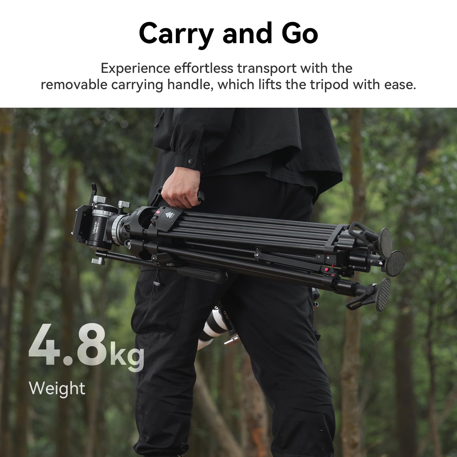 Vijim Tt48 Camera Tripod, 64Inch Professional Heavy Duty Tripod For Camera With 360 Fluid Head, Friction Damping, Mid Level Spreader, Compatible With Canon Nikon Dslr Camera Camcorder, Max Load 22Lb