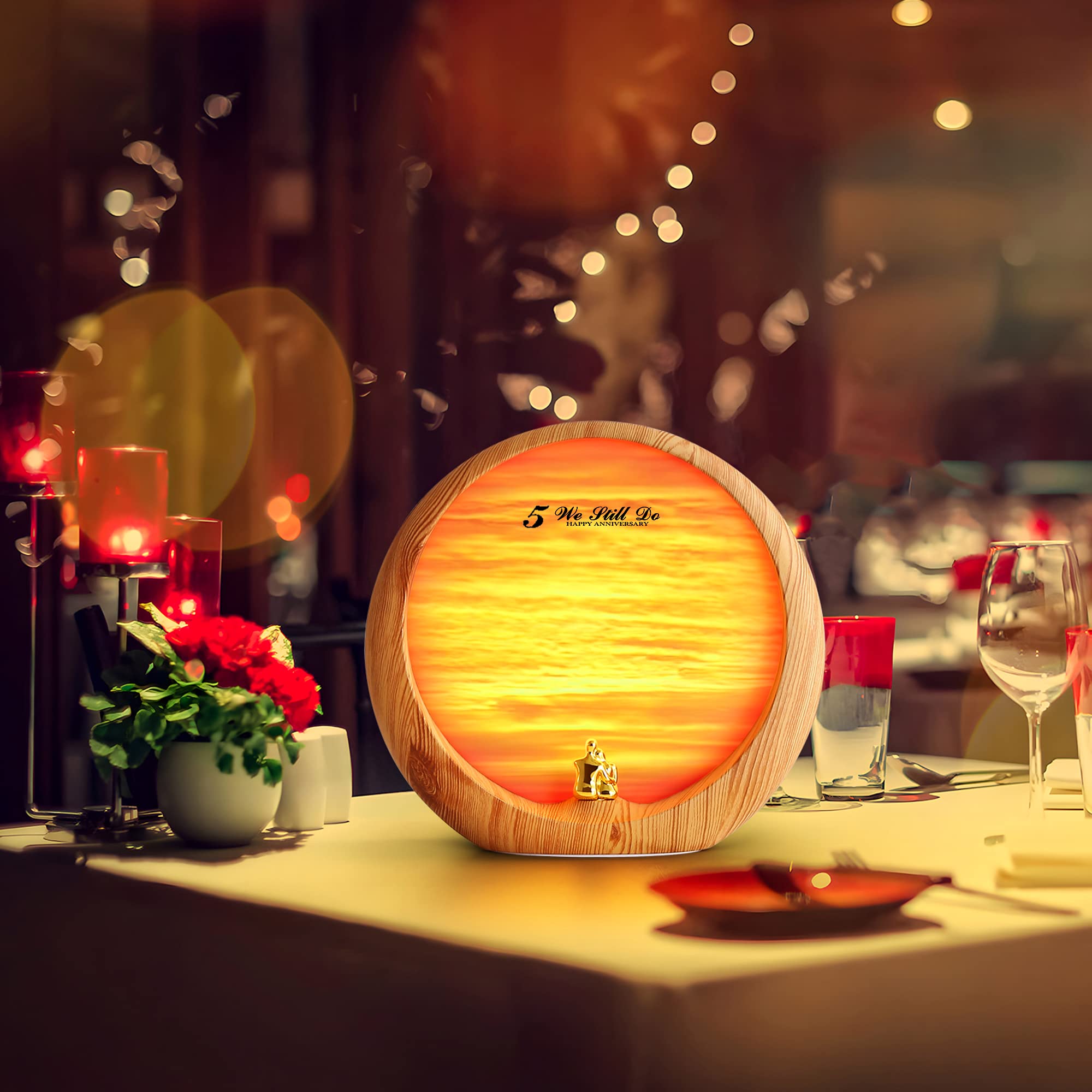 Mamre Golden Sunset Lamp Home Decorations Table Lamp For Wedding Anniversary Valentine'S Day Mother'S Day Birthday(Golden Sunset)