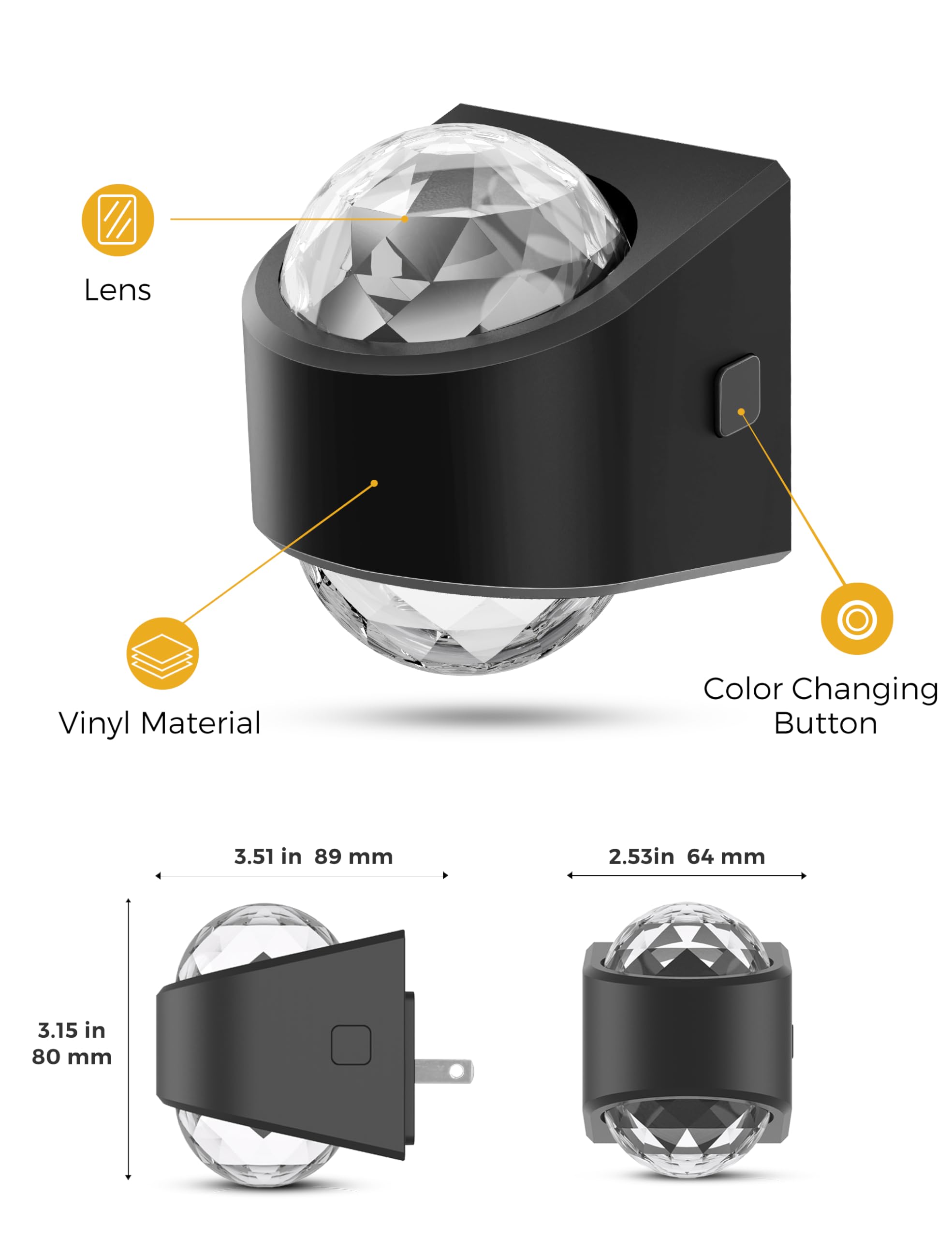 L Lohas Led Night Light Projector For Kids,[2-Pack] Plug In Night Light With Light Sensor,9 Color Changing Rgb Star Projector Galaxy Nightlight For Playroom Home Decor Party Christmas Birthday