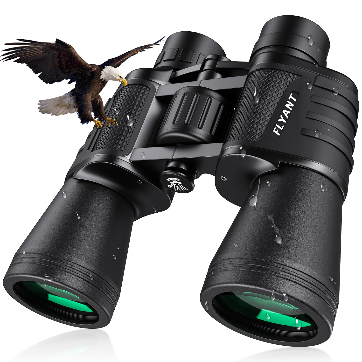 Flyant 20X50 High Powered Binoculars For Adults, Waterproof Compact Binoculars With Low Light Vision For Bird Watching Hunting Football Games Travel Stargazing Cruise With Carrying Bag
