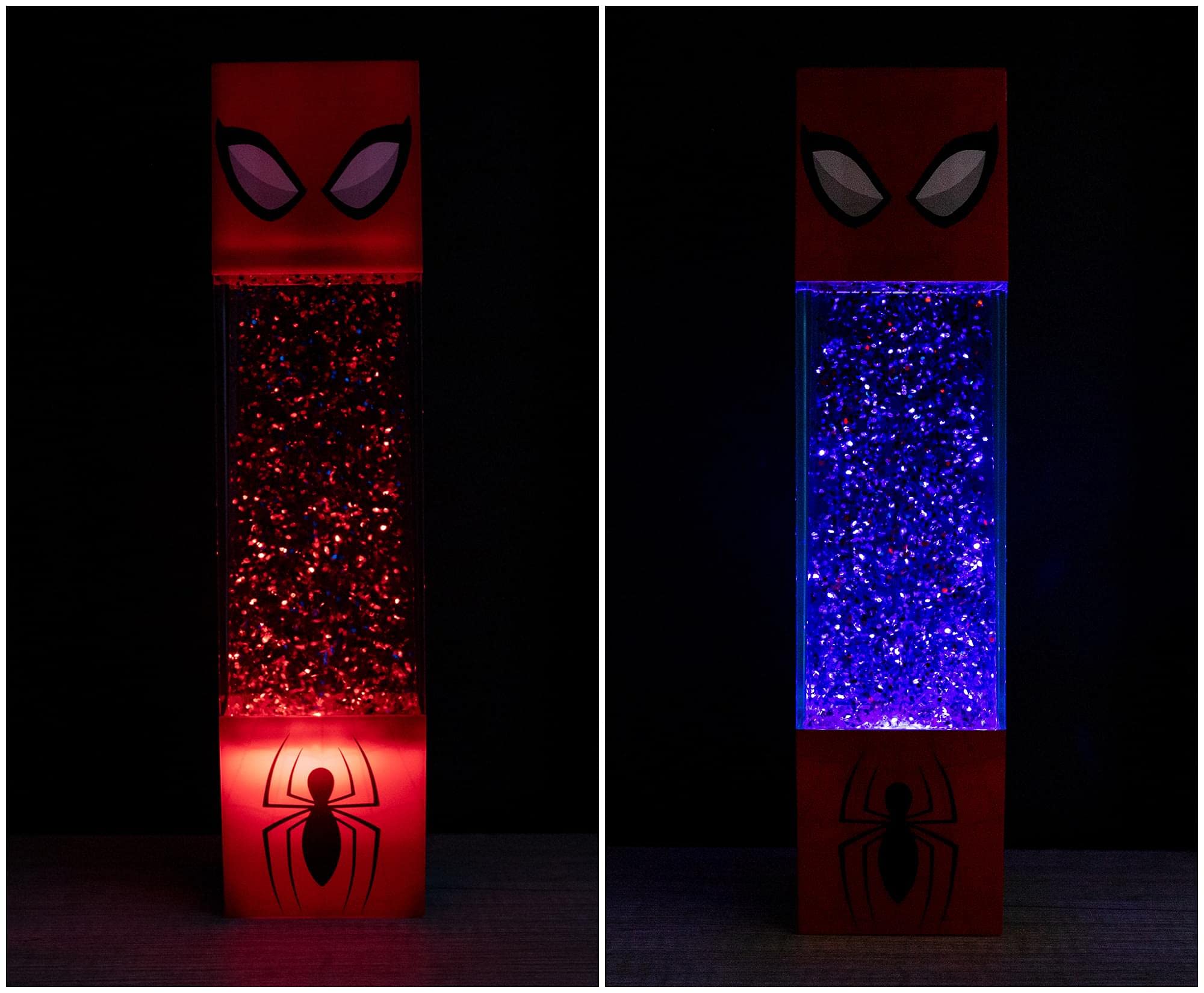 Ukonic Marvel Spider-Man Usb Powered Glitter Motion Lamp Led Light | Nightstand Table Lamp For Bedroom, Desk, Living Room | Home Decor Room Essentials | Comic Book Toys, And Collectibles | 12 Inches
