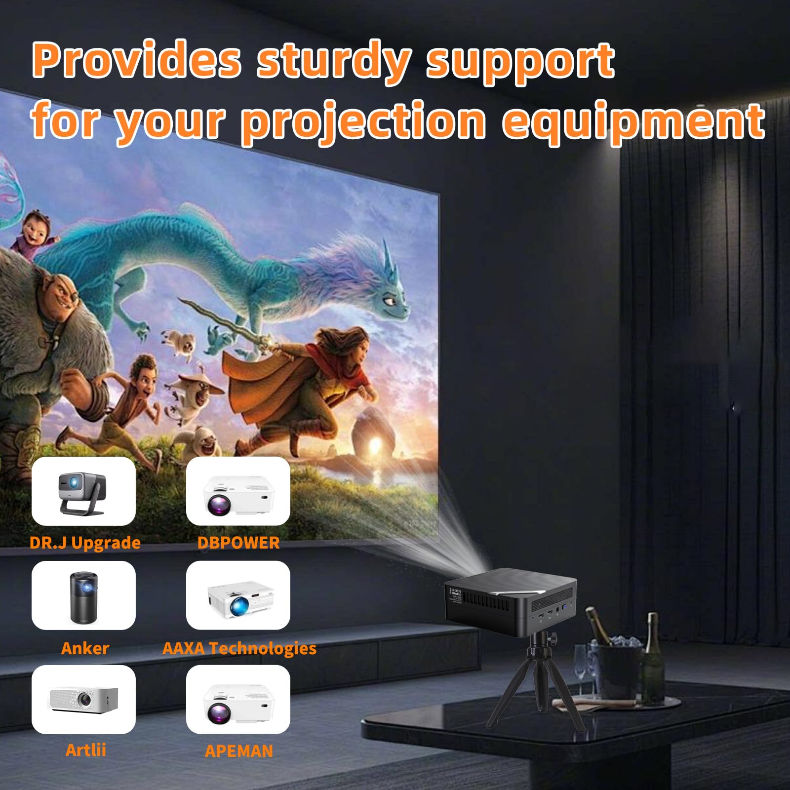 Zebrabox Mini Projector Stand Adjustable Projectors Tripod Table Top Projector Tripod Stand - Small Tripods For Mini Projectores, Cameras, Dslr