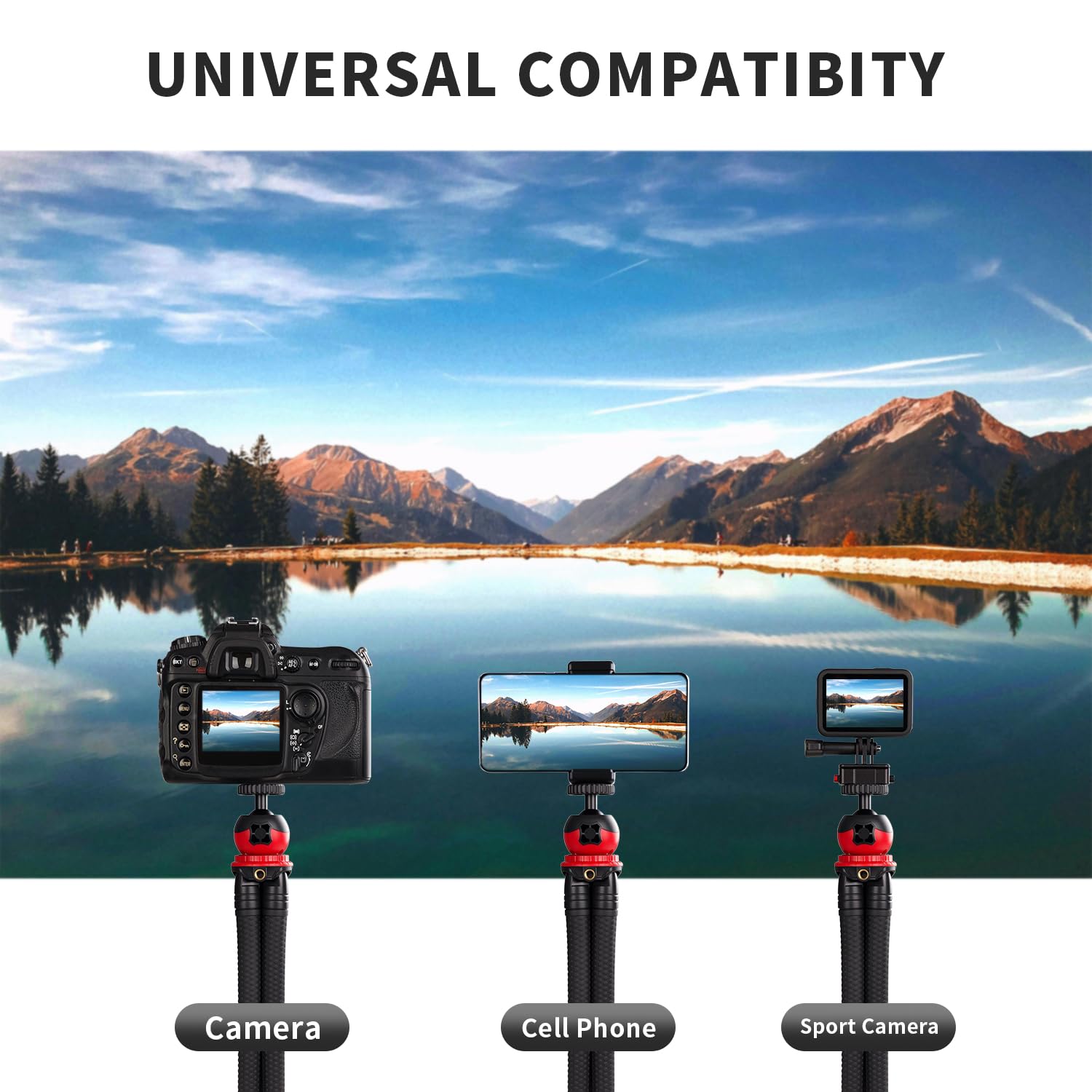 Minicor Flexible Bendable Tripodfor Iphone And Action Cameras,Mini Handheld Portable Tripod Stand For Vlogging Travel And Photography,Black