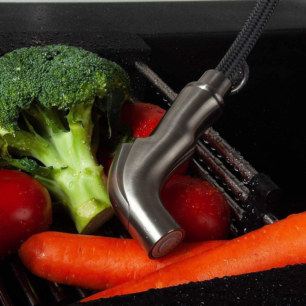 Houtingmaan Kitchen Side Sprayer,Kitchen Sink Sprayer Replacement,Kitchen Sink Faucet Sprayer Hose,Kitchen Sprayer Head Replacement,Kitchen Sink Spray Head,Sink Spray Hose,17 Adapters,Brushed Nickel