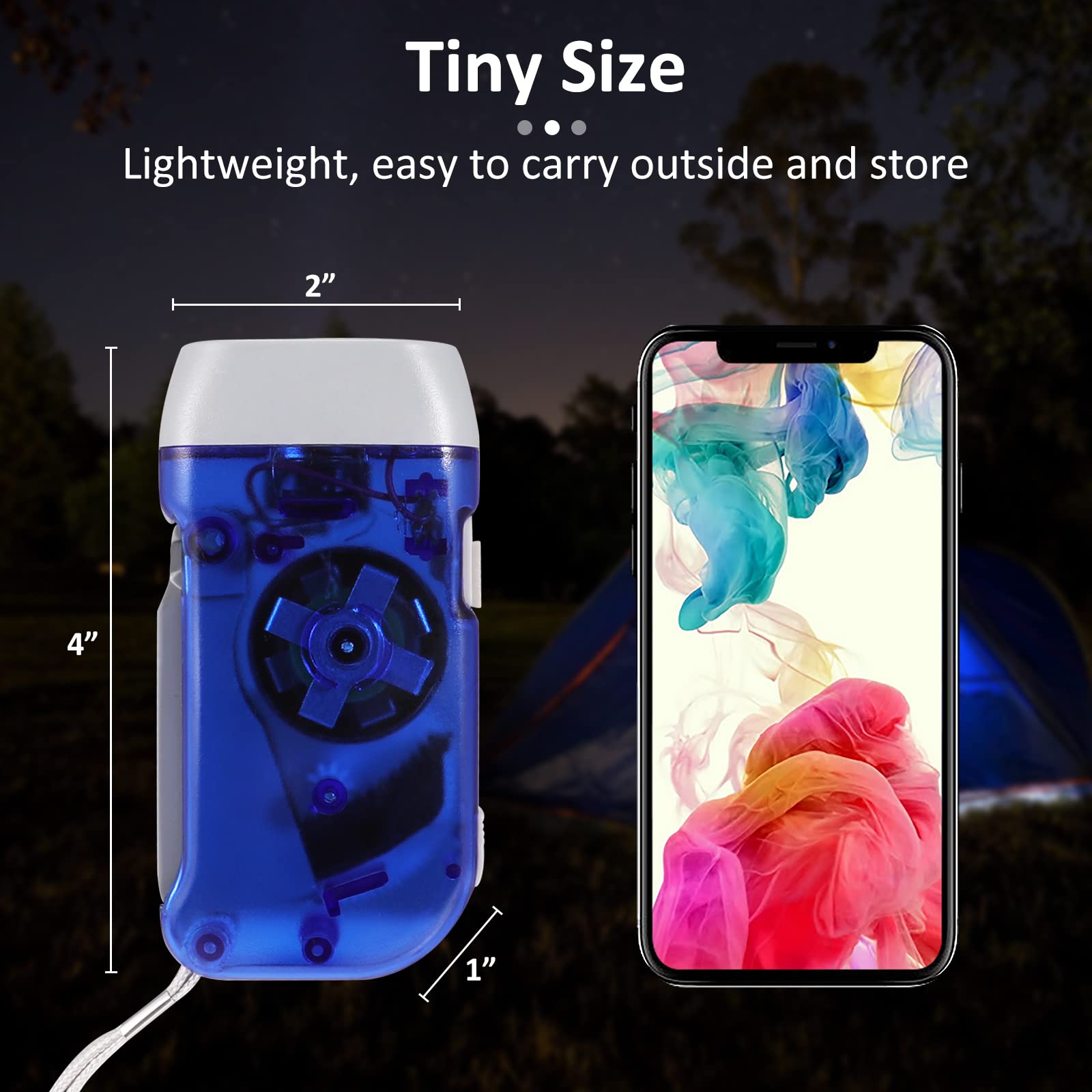 Bfvv Hand Crank Emergency Flashlight, Squeeze Wind-Up Flashlight For Kids And Adults Camping, Outdoor Sports, Hiking, No Battery Require (4 Pack)