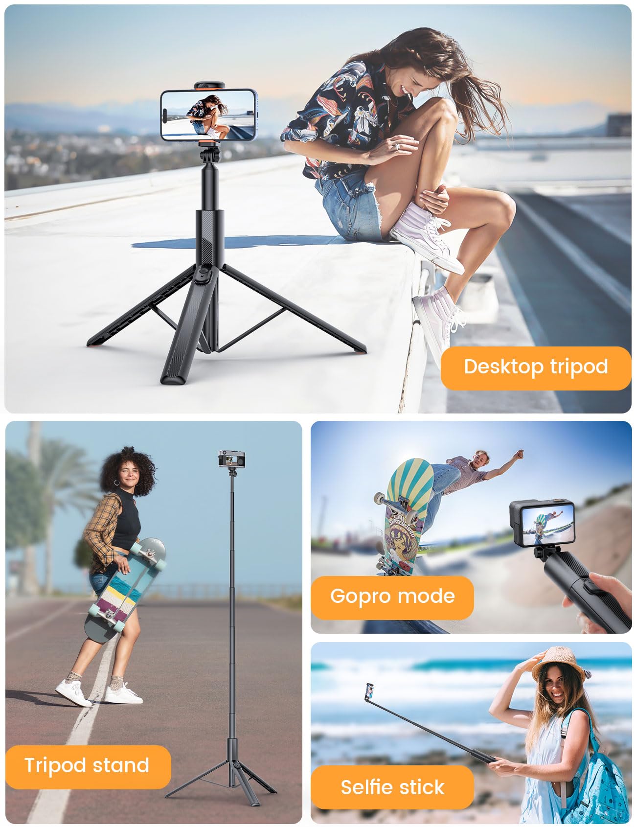Anxre 71" Phone Tripod, Nt79 Extendable Selfie Stick For Cell Phone＆Camera, Tripod Stand With Remote For Video Recording, Phone Holder Tripod Compatible With Iphone Android, Camera