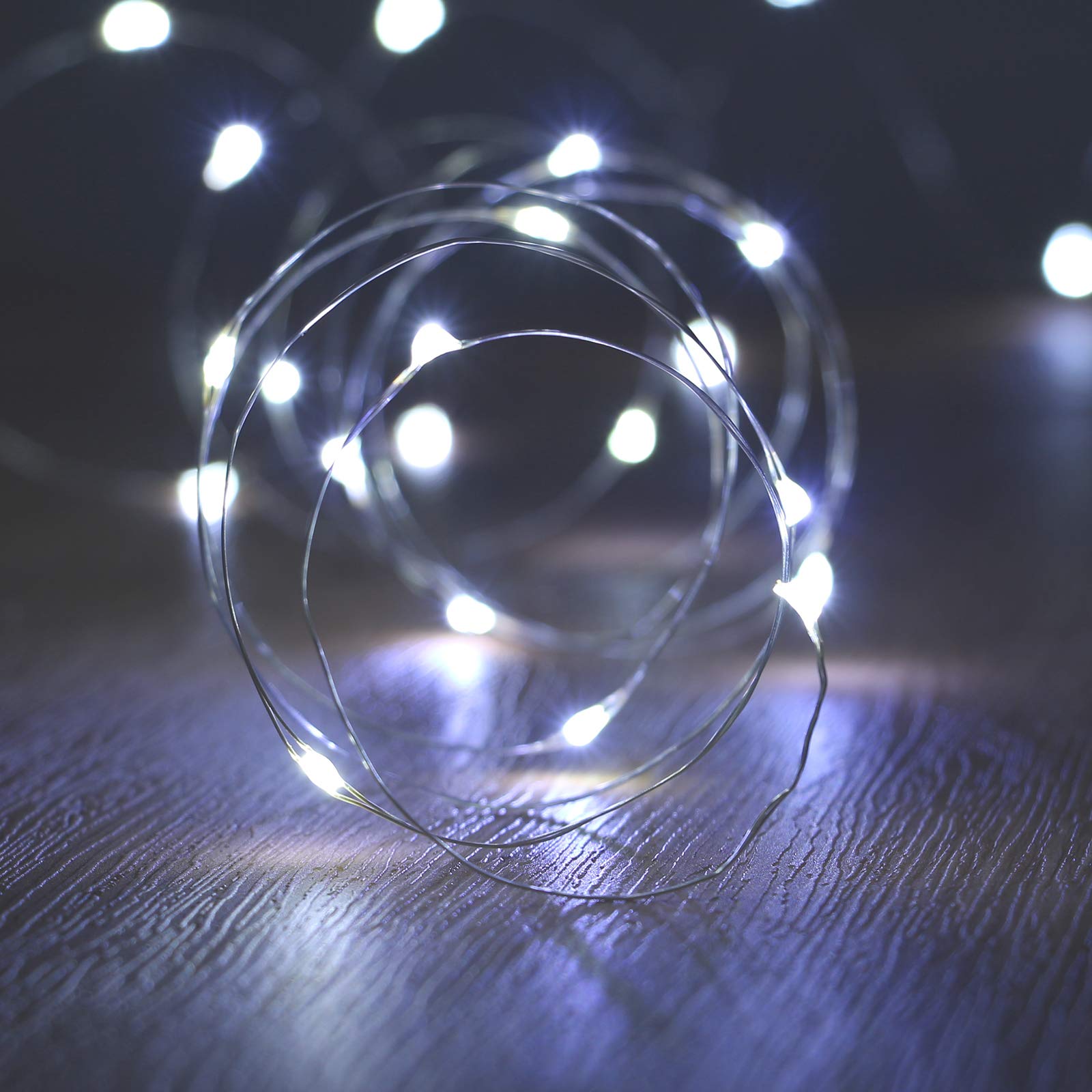 Tasodin Led Fairy Lights Waterproof 16.4Ft String Lights Battery Operated For Wedding, Home, Garden, Party, Christmas Decoration, White