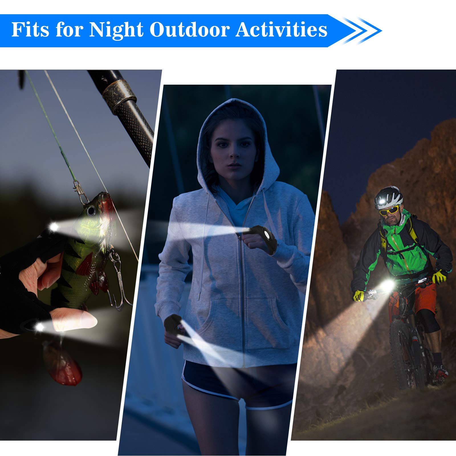 Moipejo Led Flashlight Gloves,  For Men Him Boyfriend Husband, Cool Gadget Finger Lights Waterproof For Camping Fishing Repairing, Fathers Day Christmas Birthday