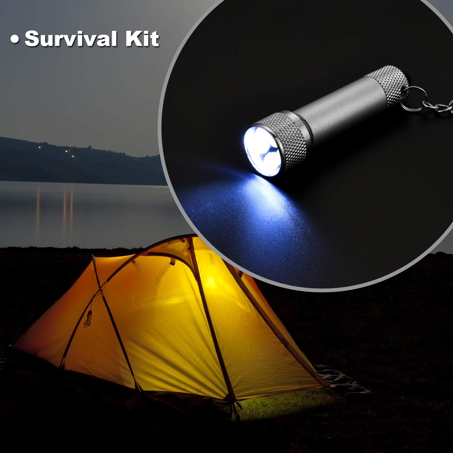 Honoson 30 Pieces Mini Led Flashlight Keychain Portable 5 Bulb Led Flashlight For Camping Party Favors