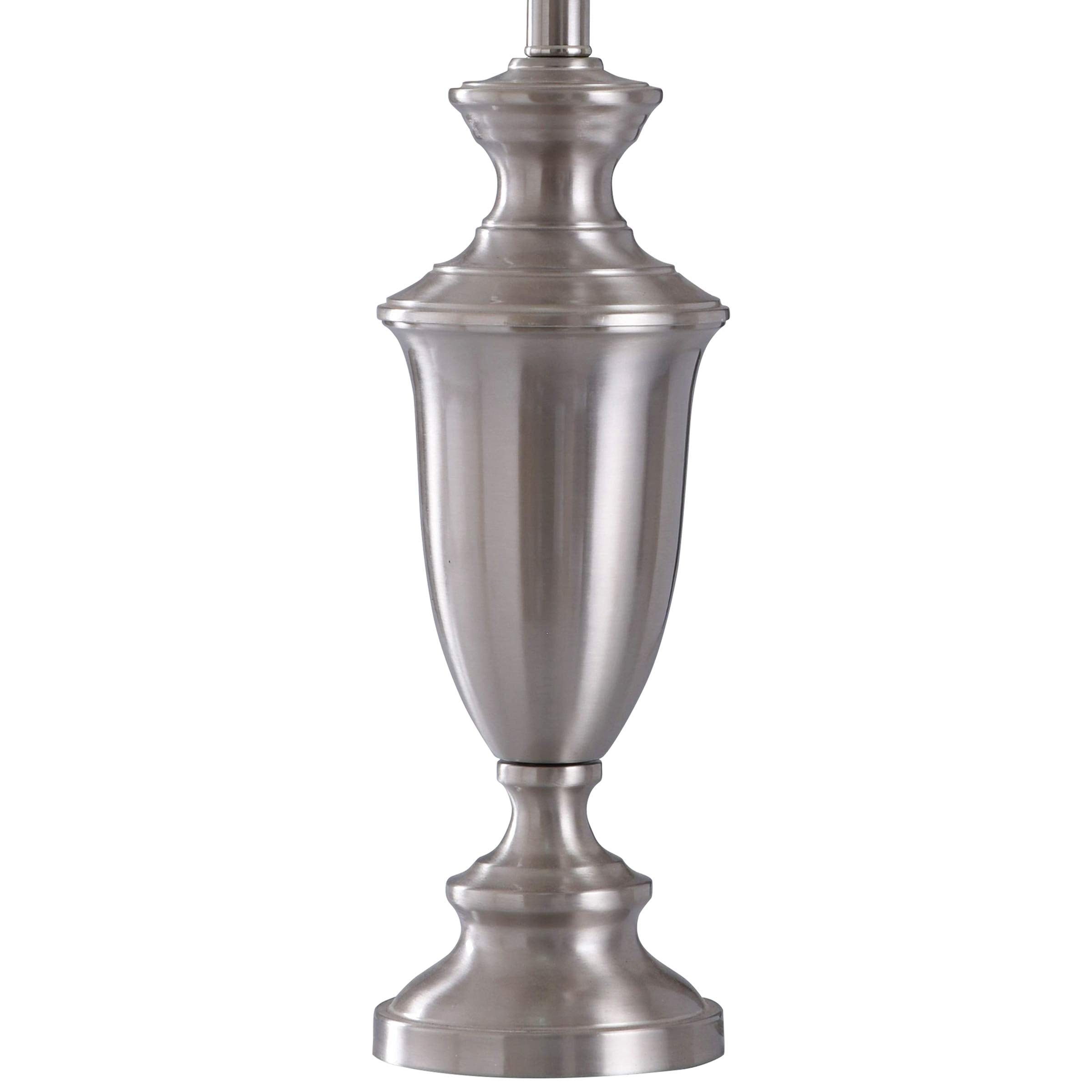 Collective Design L313581Dsam Josh, Brush Nickel, Brussels Off White Table Lamp