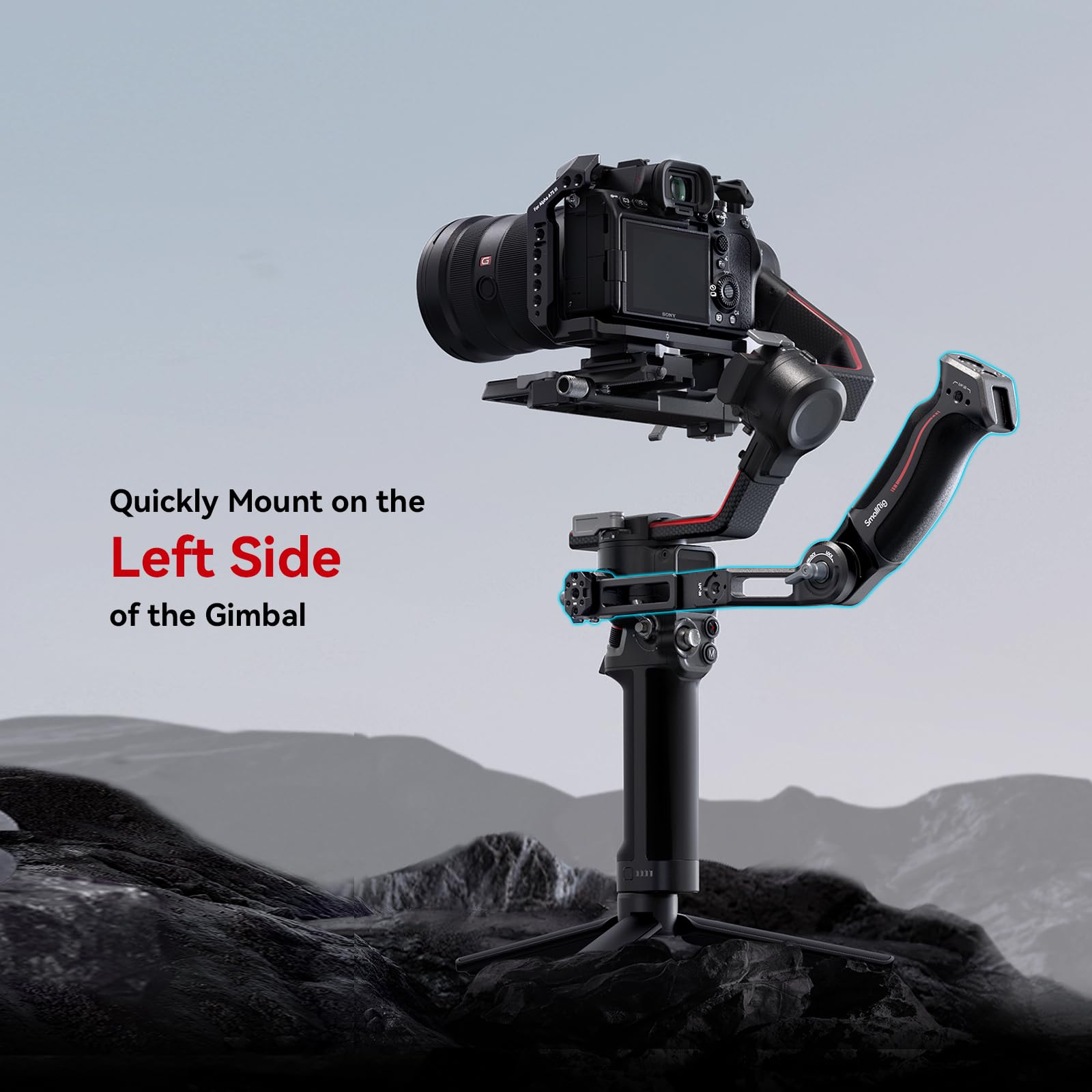 Smallrig Adjustable Sling Handgrip Gimbal Sling Handle And Hawklock Quick Release Adjustable Camera Monitor Mount For Dji Rs 4 Pro/Rs 4 / Rs 3 Mini/Rs 3 Pro/Rs 3 / Rsc 2 / Rs 2 Stabilizers