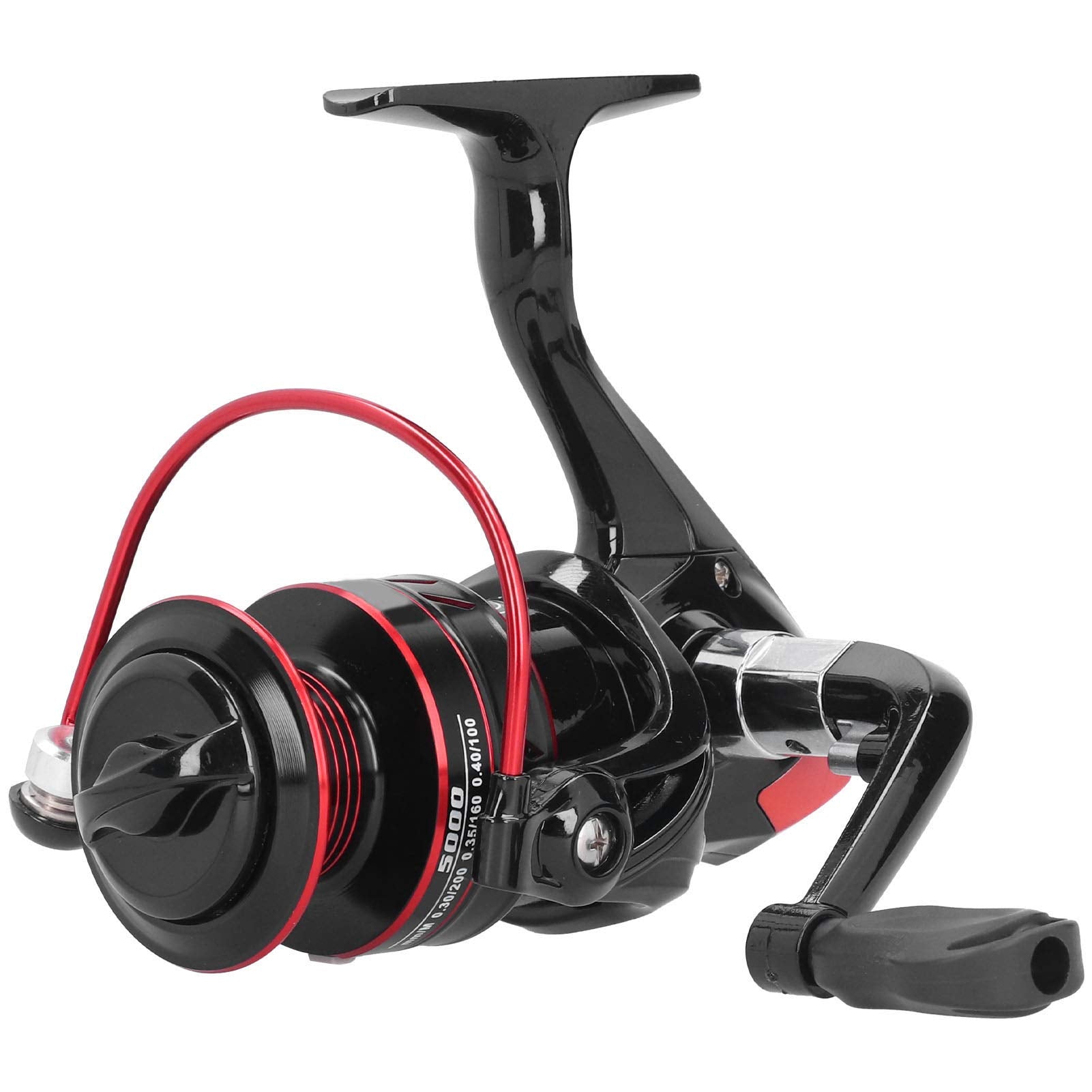 Keenso Fishing Reel Spool, Metal Wheel Spool Sea Rod Lure Rock Fishing Long Shot Reel Accessory Black Red(Dm6000) Fishing Reels And Fishing Maintenance Tools