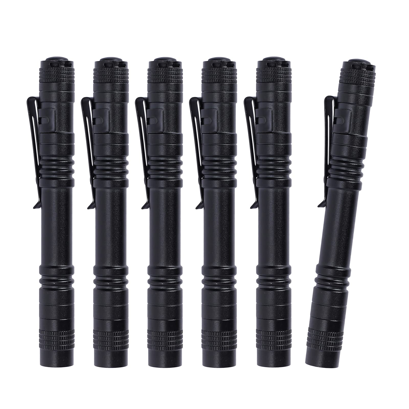 Mcopkrmo Led Pen Flashlight, 6Pcs Pocket Flashlights Super Bright Slim Pen Light With Clip Waterproof Penlight For Inspection, Repair, Emergency Powered By 2Aaa Battery (Not Included)